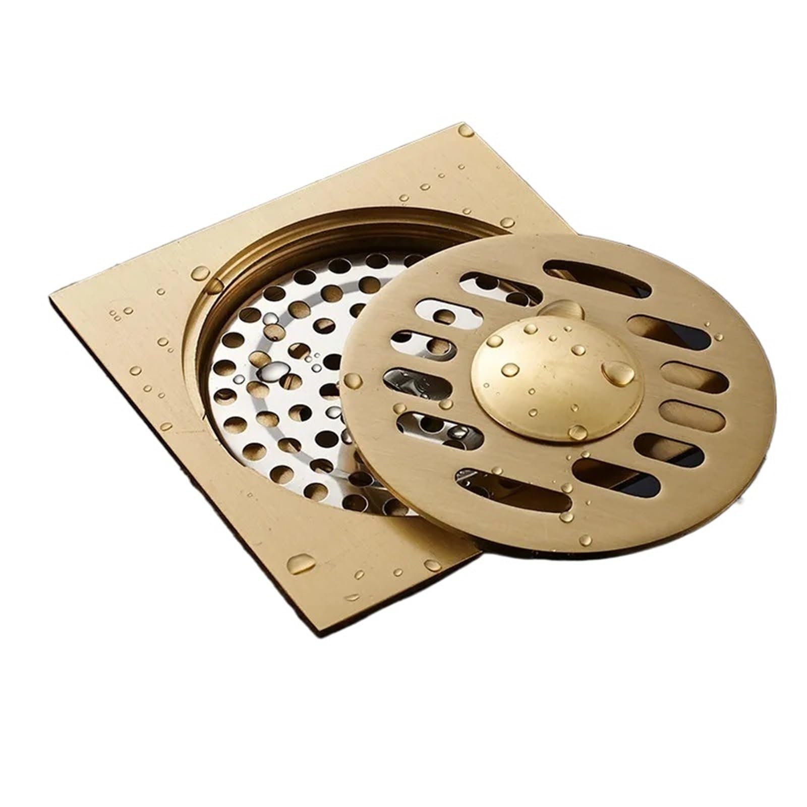 Gulley Grid Bathroom Floor Shower Drain Waste Anti-odor Bathtub Drainer Stainless Steel Square Drainage(10x10cm A2)