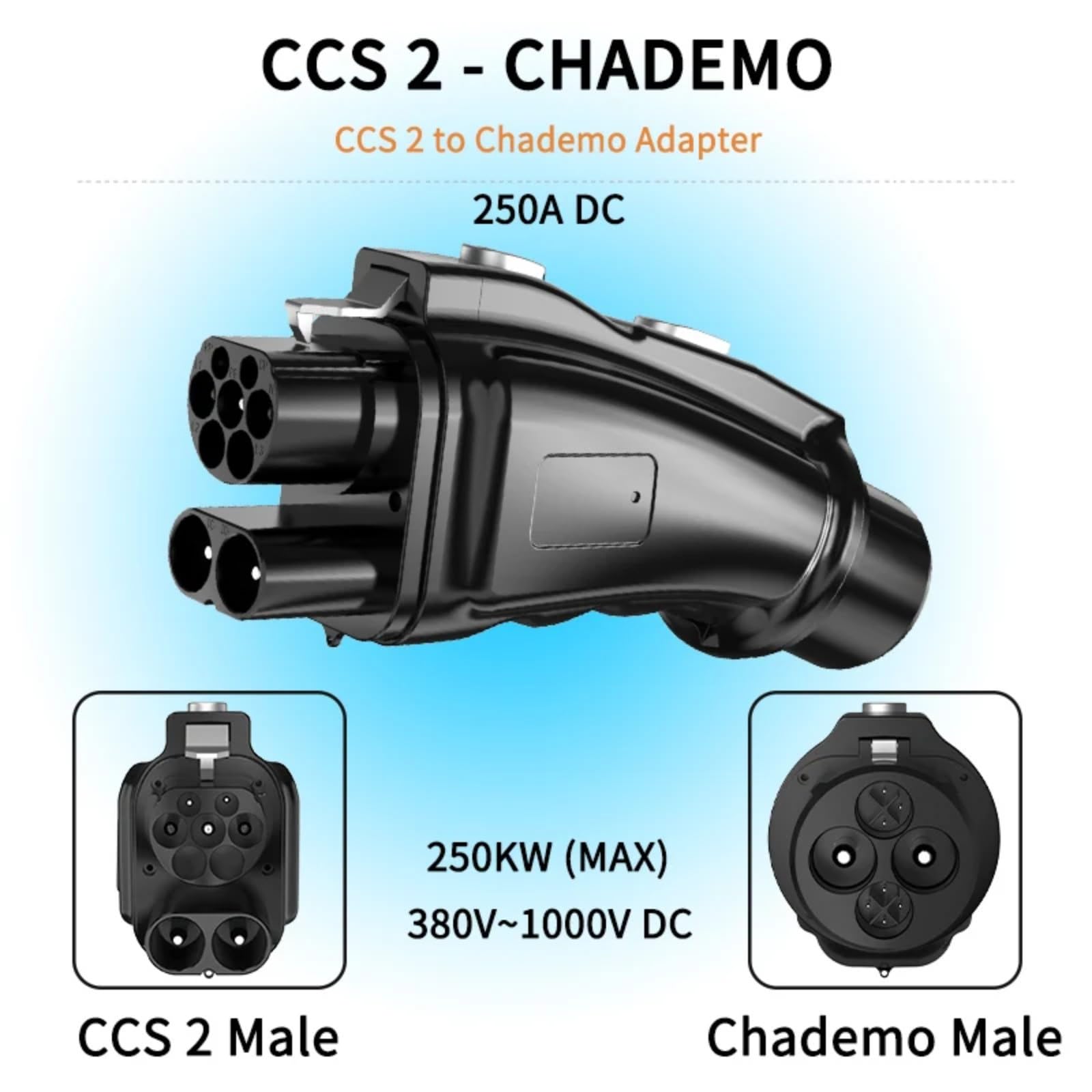 chademo S2 to 250A 1000V DC 250KW EV Ladegerät Auto Adapter