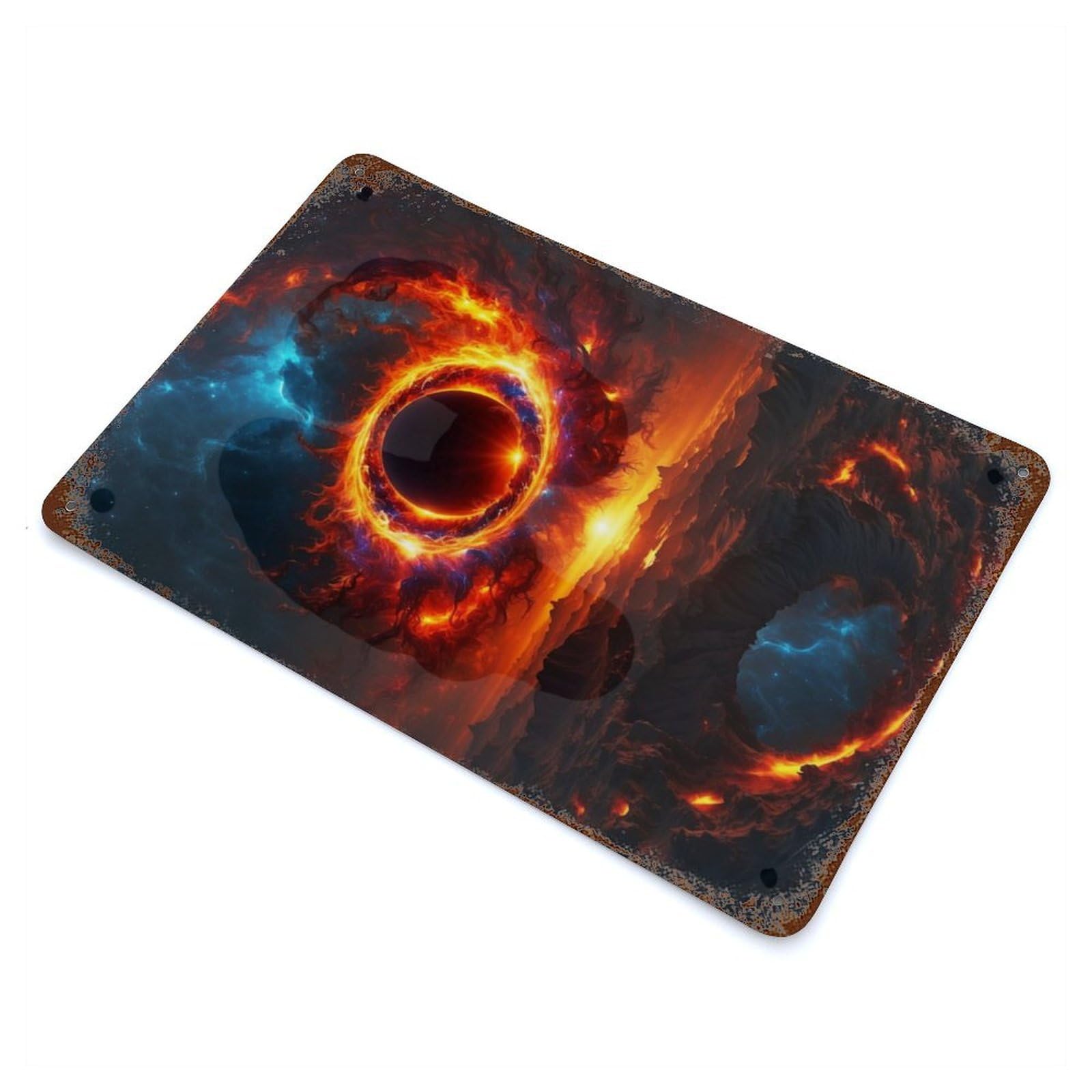 Lost in The Digital Cosmos Rusty Metal Tin Sign 11.8"x7.9", Classic Wall Plaque for Pub, Kitchen And Man Cave Decor