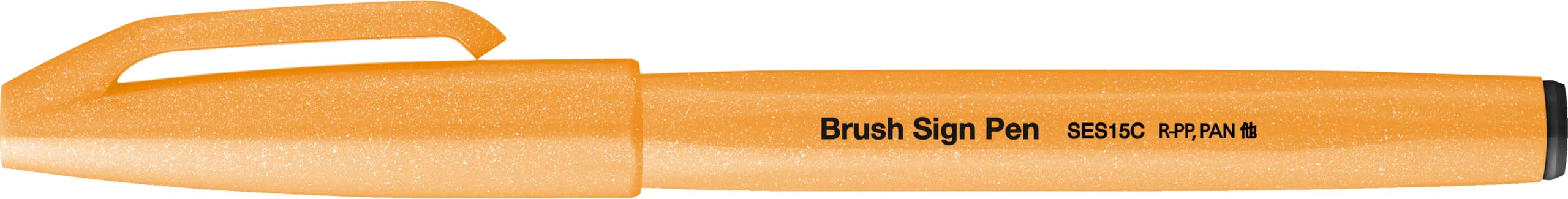 Pentel SES15C-FFX Brush Sign Pen Neon Orange Fibre Tip Brush Like Tip Pack of 10, 1 count (Pack of 10)