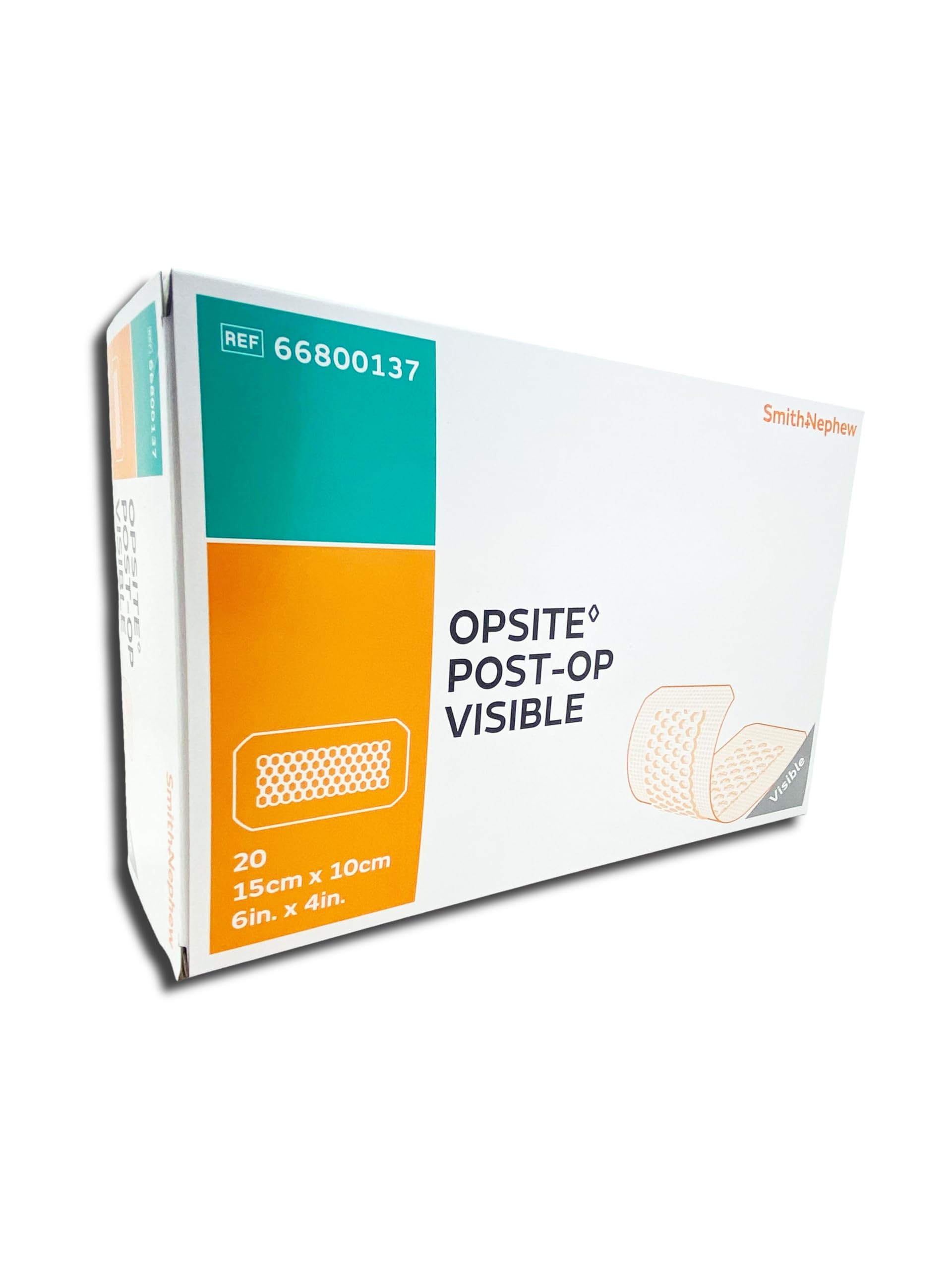 Smith+Nephew Opsite Post-Op Visible 10x15 cm | Medicazione Trasparente con Tampone a Nido d'Ape | 20 Pezzi