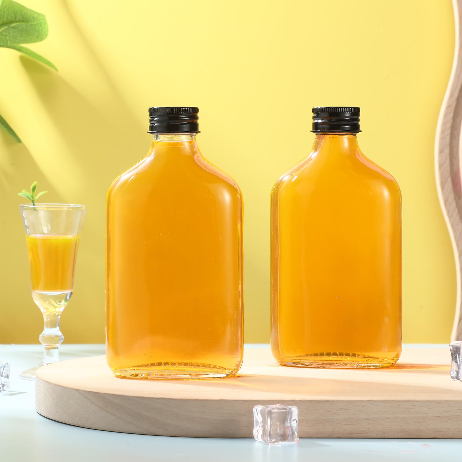 Patelai 48 Pcs Mini Glass Bottles Bulk With Caps Clear Flask Liquor Bottles Empty Alcohol Shot Bottling DIY Groomsmen Bridesmaids Valentine Wedding Gift For Vodka Beverages Whiskey Oil (100 Ml/ 3.4oz 3 thumbnail image