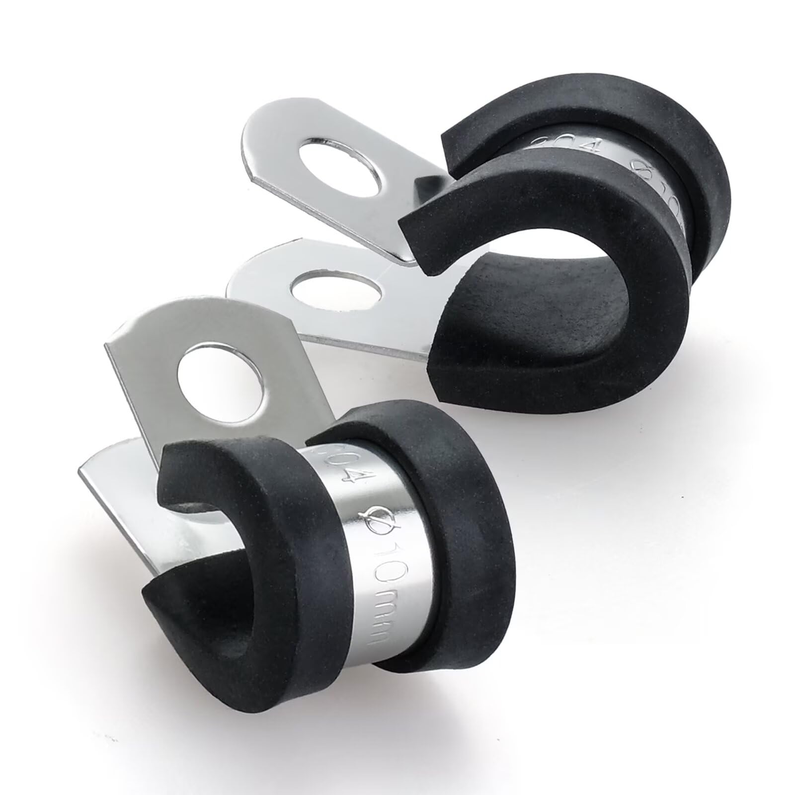 40 PCS 5/16 Inch 304 Stainless Steel Cable Clamps with Rubber Coated Cushion – Insulated Wire Clamps for Automotive, Pipe, Tube, Hose, Lines & Cord