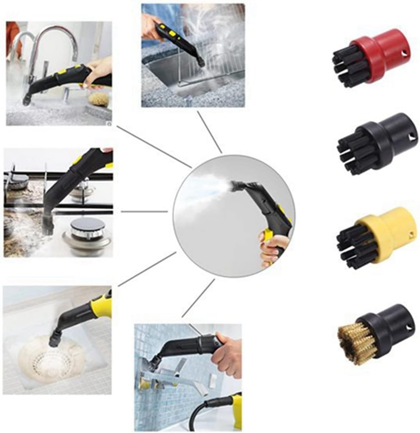 LANGshaw Steam Cleaner Slit Nozzle Brush Sprinkler Nozzle Head Mop Compatible for Karcher SC1 SC2 SC3 SC4 SC5 SC7 Household Cleaning Tools Leisurely