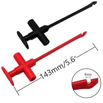 AideTek Test Clip Set Insulation Piercing red Black Banana Leads