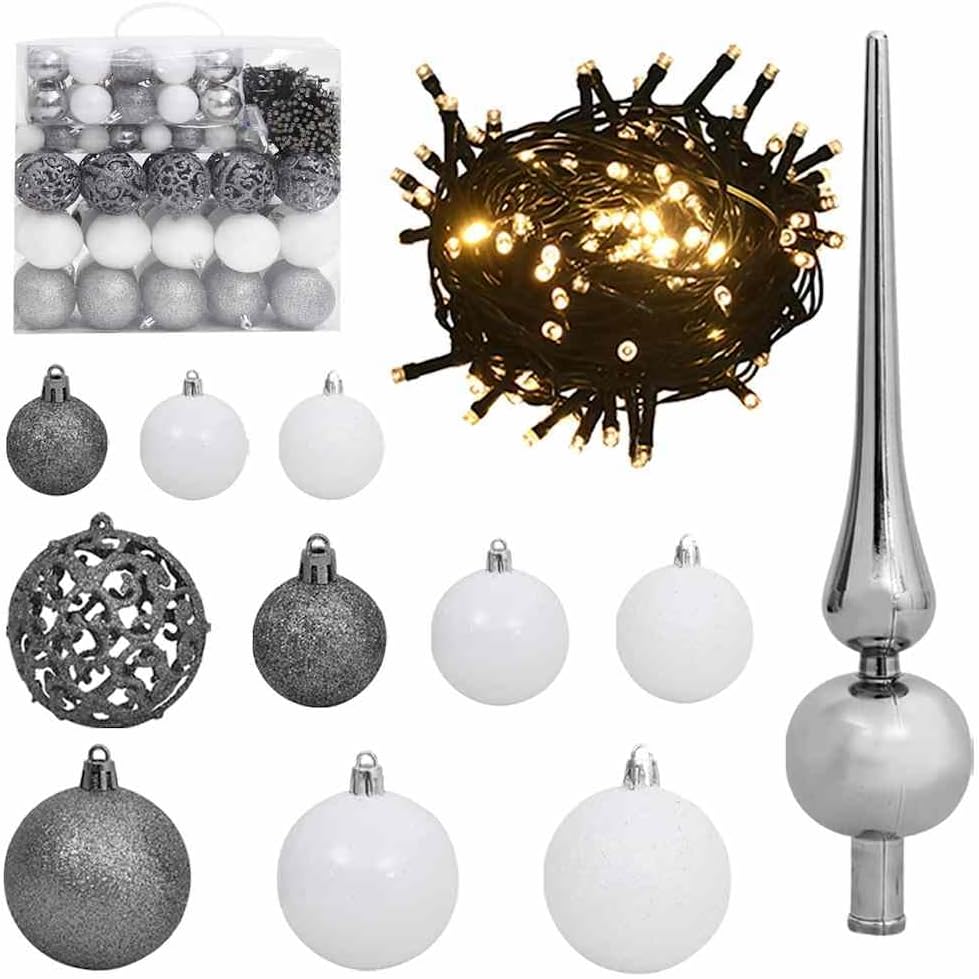 Artificial Christmas Tree Green PVC - Light, Snow, LED, Hinged, Stands, Scene - Medium, 70.9 in