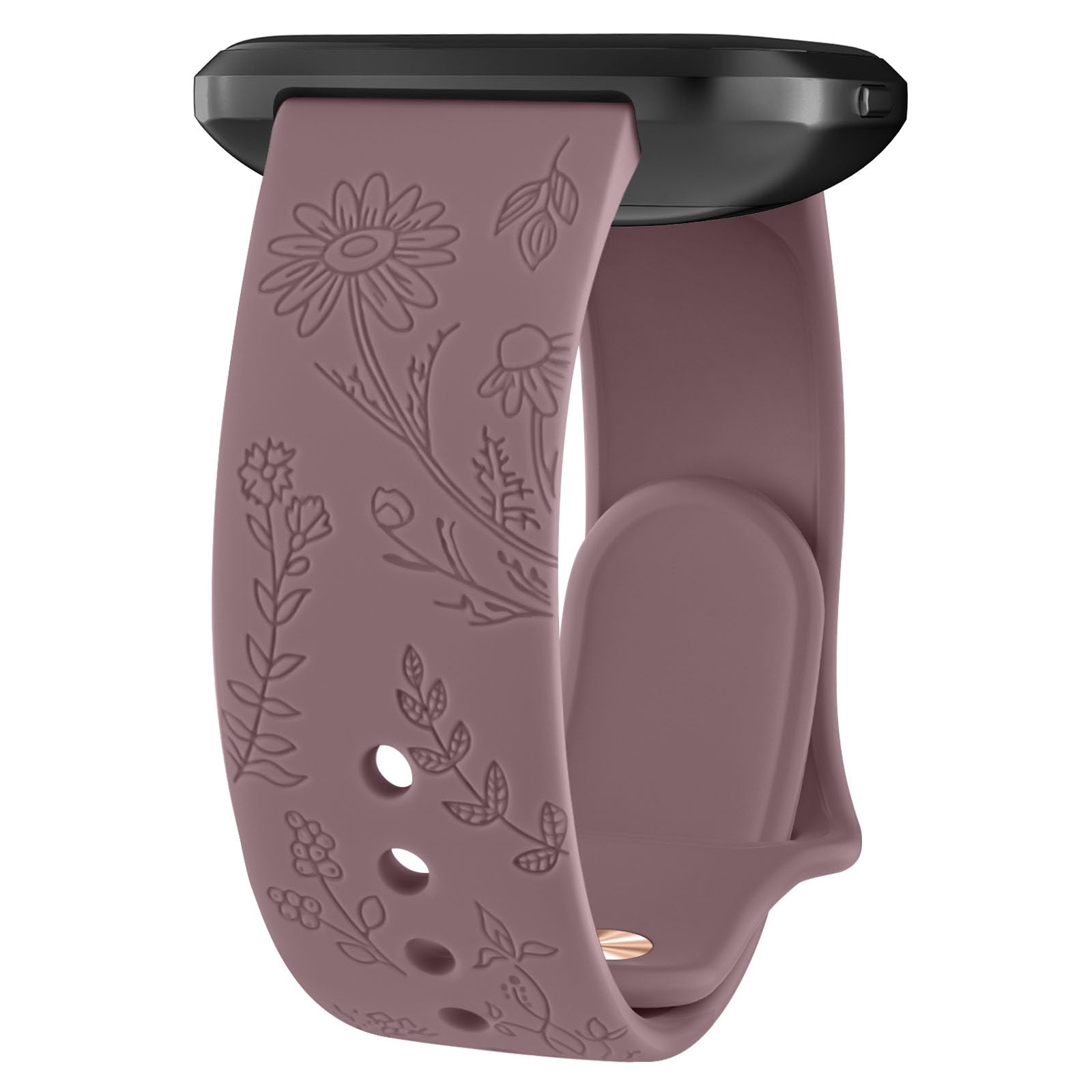 Tobfit Floral Engraved Silicone Band for Fitbit Versa 2 Watch, Soft Quick-Release Sport Strap for Fitbit Versa SE Smart Watch (Watch Not Included), Wristband with Metal Buckle for Women (Smokey Mauve) (B0D2XWHK2F) Amazon Price History, Amazon Price Tracker