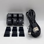 BTXETUEL Copier la recherche Colle Enregistrer Couper tout 6-Key Clavier un main OSU Clavier de raccourci mécanique programmable Macro clavier pour le travail et le jeu (noir)