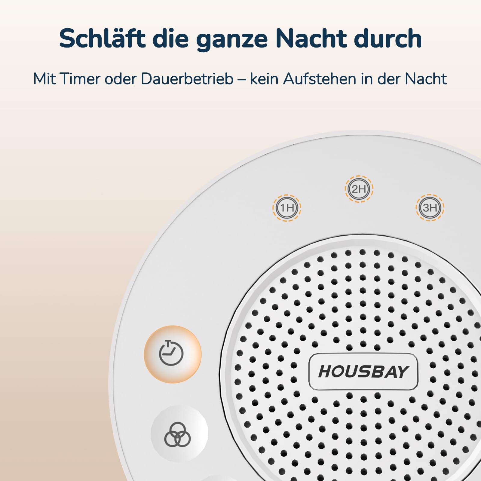 Housbay White Noise Machine per neonati con luce notturna, dispositivo a rumore bianco per neonati, 31 suoni calmanti, portatile con timer per un sonno tranquillo