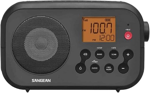 Sangean PR-D12 AM/FM NOAA Weather Alert Digital Tuning Portable Radio, Black