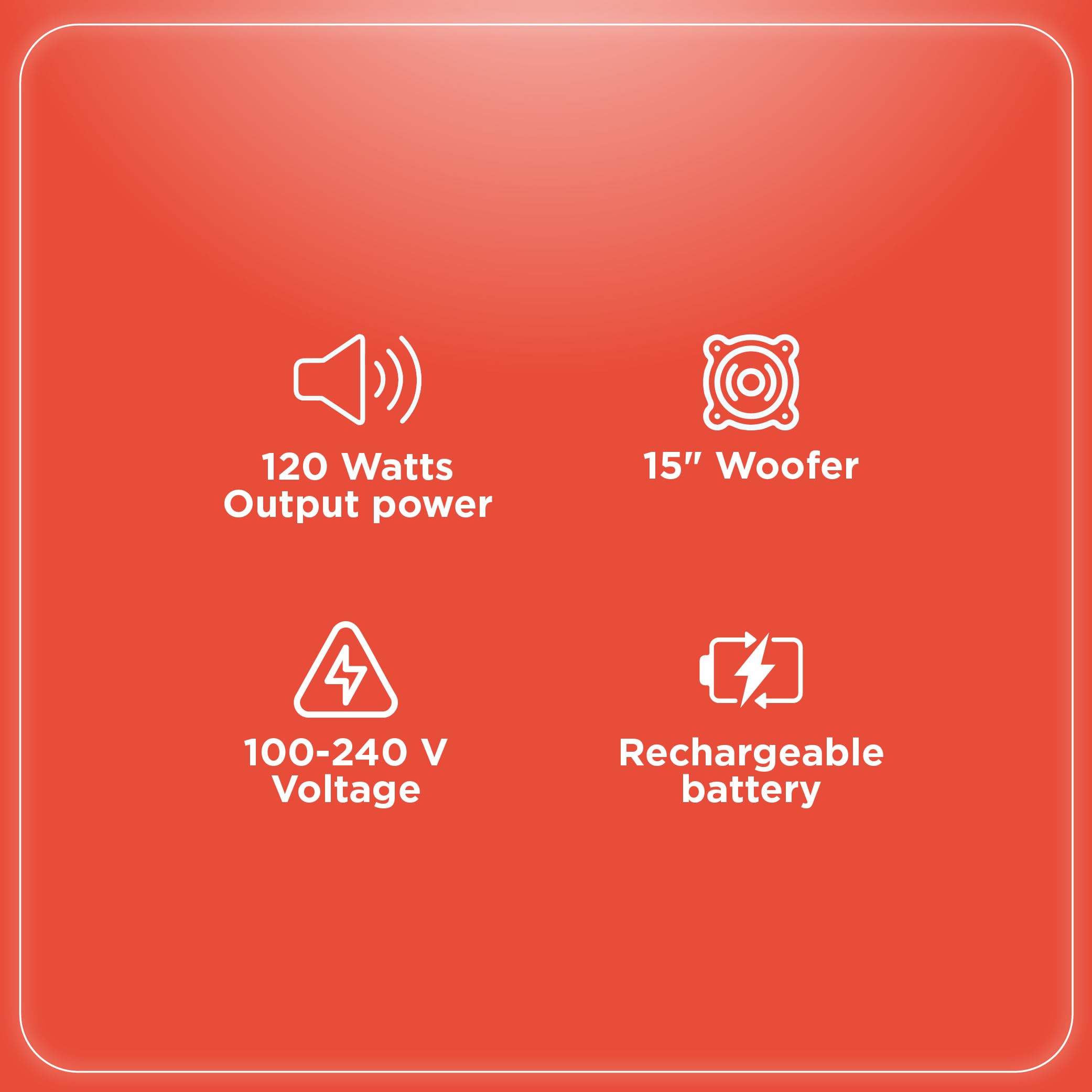 RadioShack 15-inch Speaker with LED Lights, FM Radio, 20,000 RMS and Rechargeable Battery