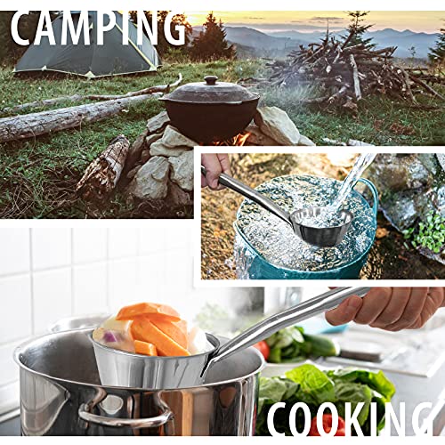 Stainless Steel Dipper, Ladle For Commercial & Home, Multi-Purpose Canning Ladle, No Pain Grip, Long And Smooth Handle, Large Oversized Scoop With Hook, Made In Korea, 3 Cups, 24 Oz (Medium) #TOP3