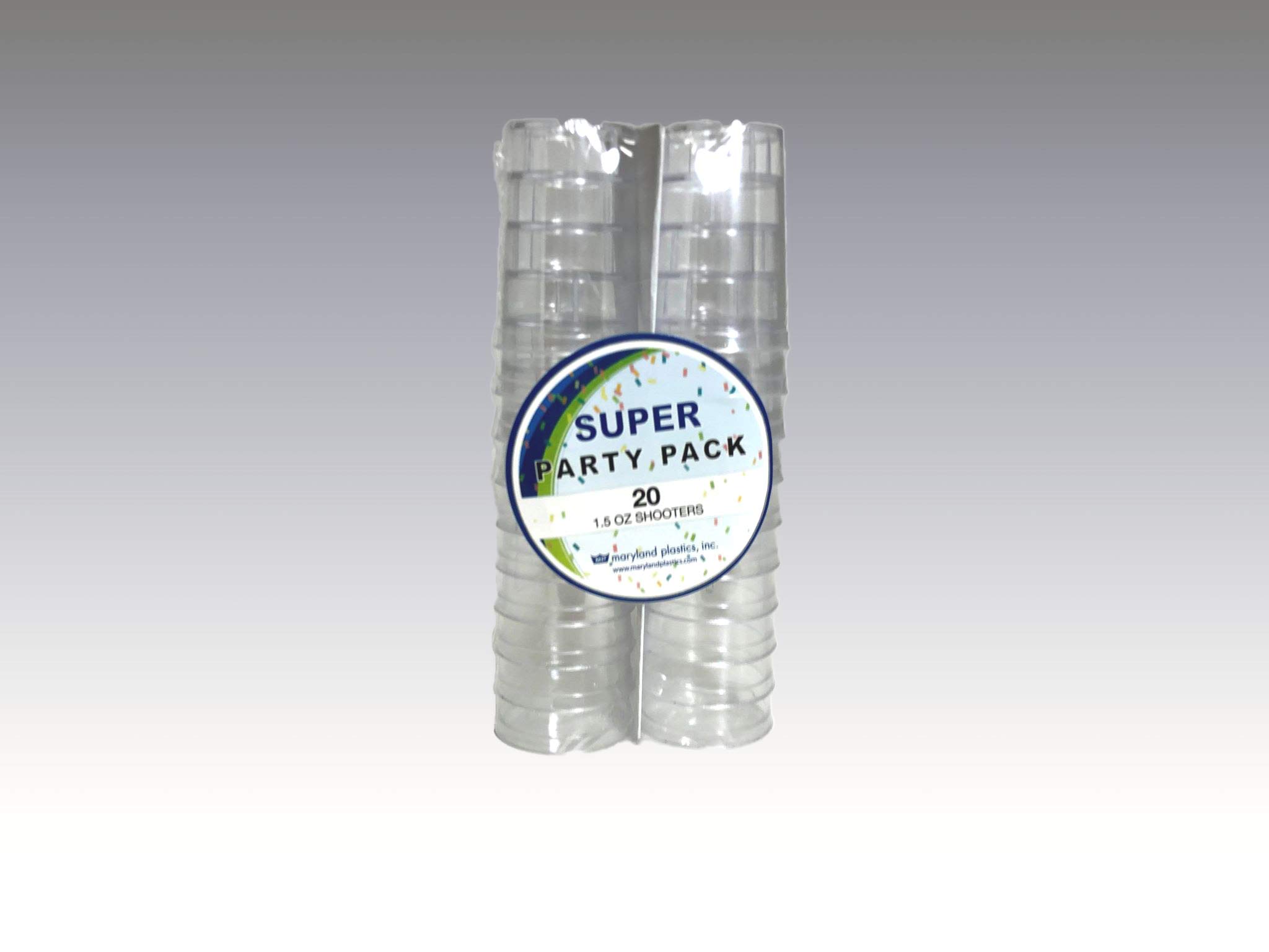 Maryland Sovereign Plastic Shooter - 1.5 oz. | Clear | Pack of 20