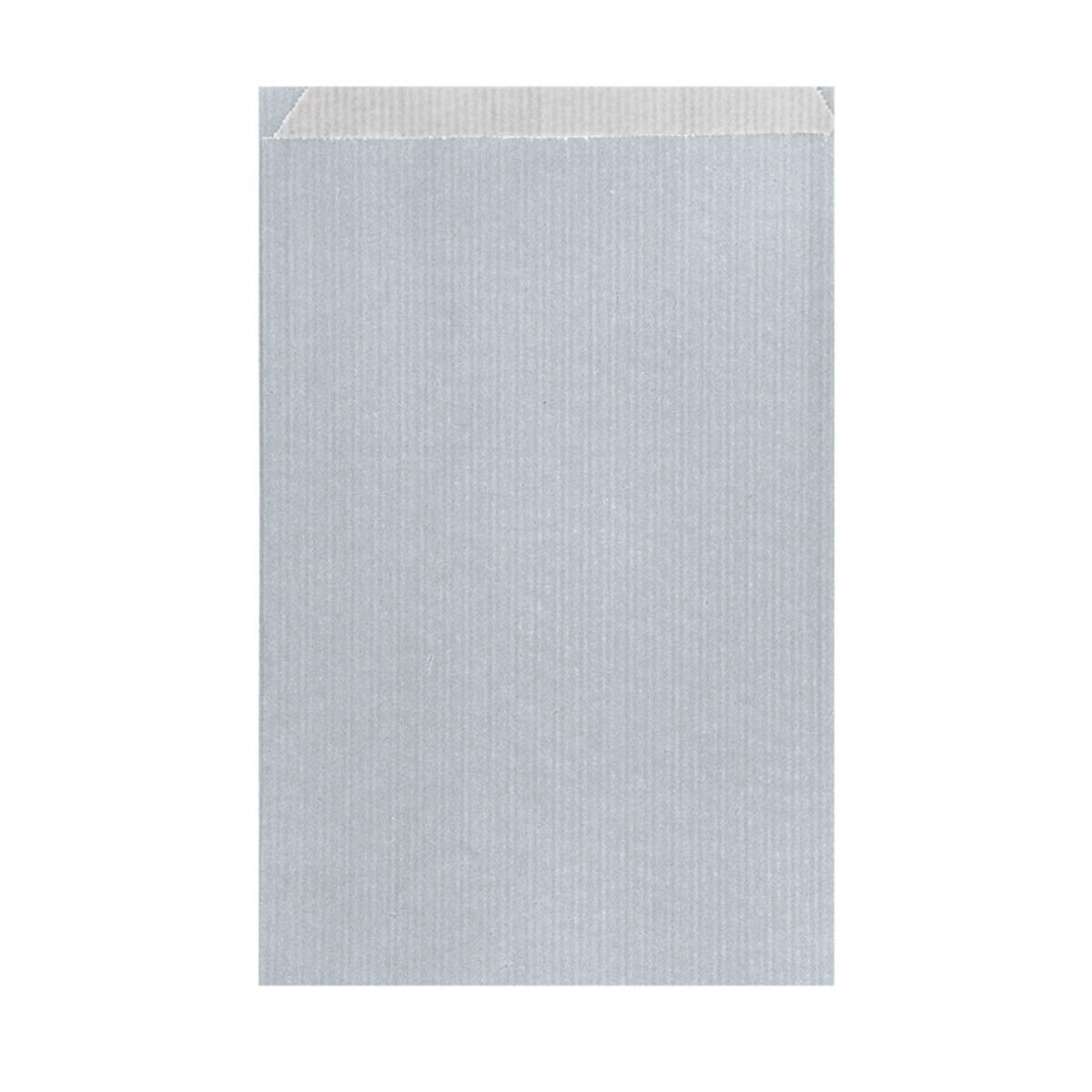 Pou 809.73 Flache Beutel Kraftpapier, 19+8 x 35 cm, silberfarben