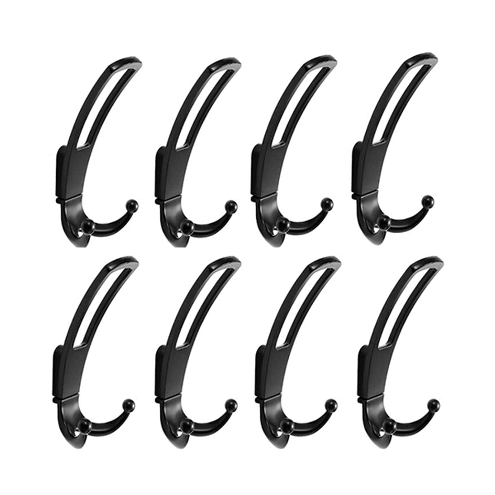 Kleiderhaken 8 Packung Wandmontierte Metallmantelhaken montierte Haken mit Schrauben Utility Haken for Mantel, Schal, Tasche, Handtuch, Schlüssel, Kappe, Tasse, Hut (schwarz) Wandhaken Wandgarderobe (