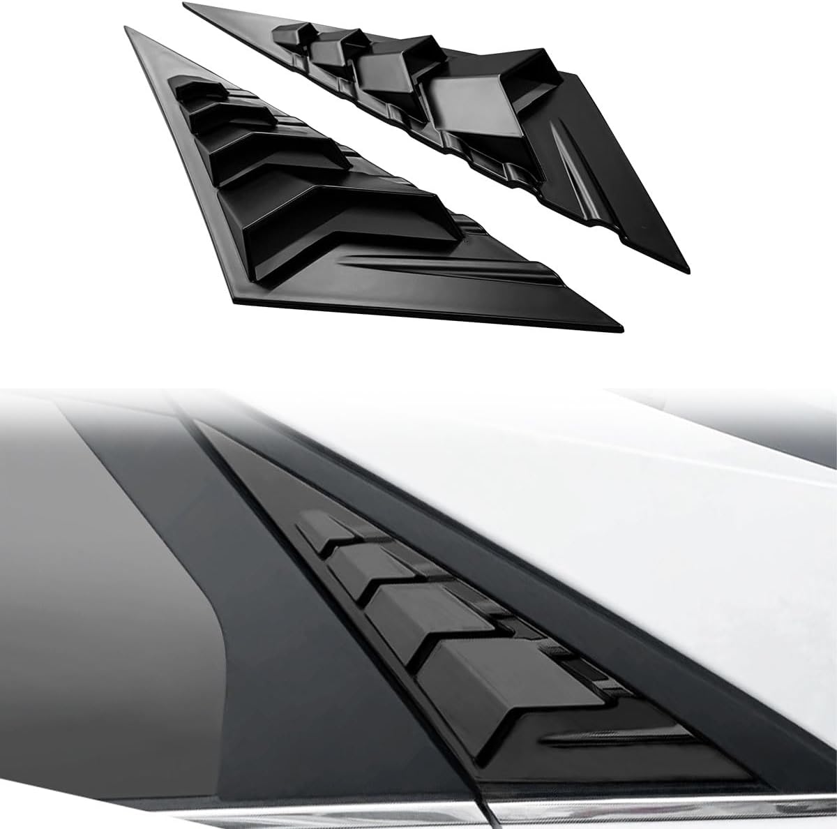 Side Window Louver, Compatible with 2021-2023 Hyundai Elantra & Fits 2024-2026 Elantra N & N Line, Matte Black ABS Plastic Aerodynamic Rear Side Sunshade Wind Deflection Cover, 2PCS