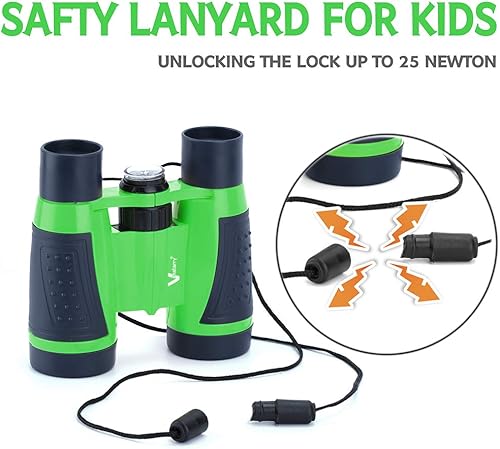 Miniatura 2 de Vanstarry binoculares para niños, lente óptica de 5x30mm, compactos de alta resolución, para niños, para campamentos, senderismo, observación de