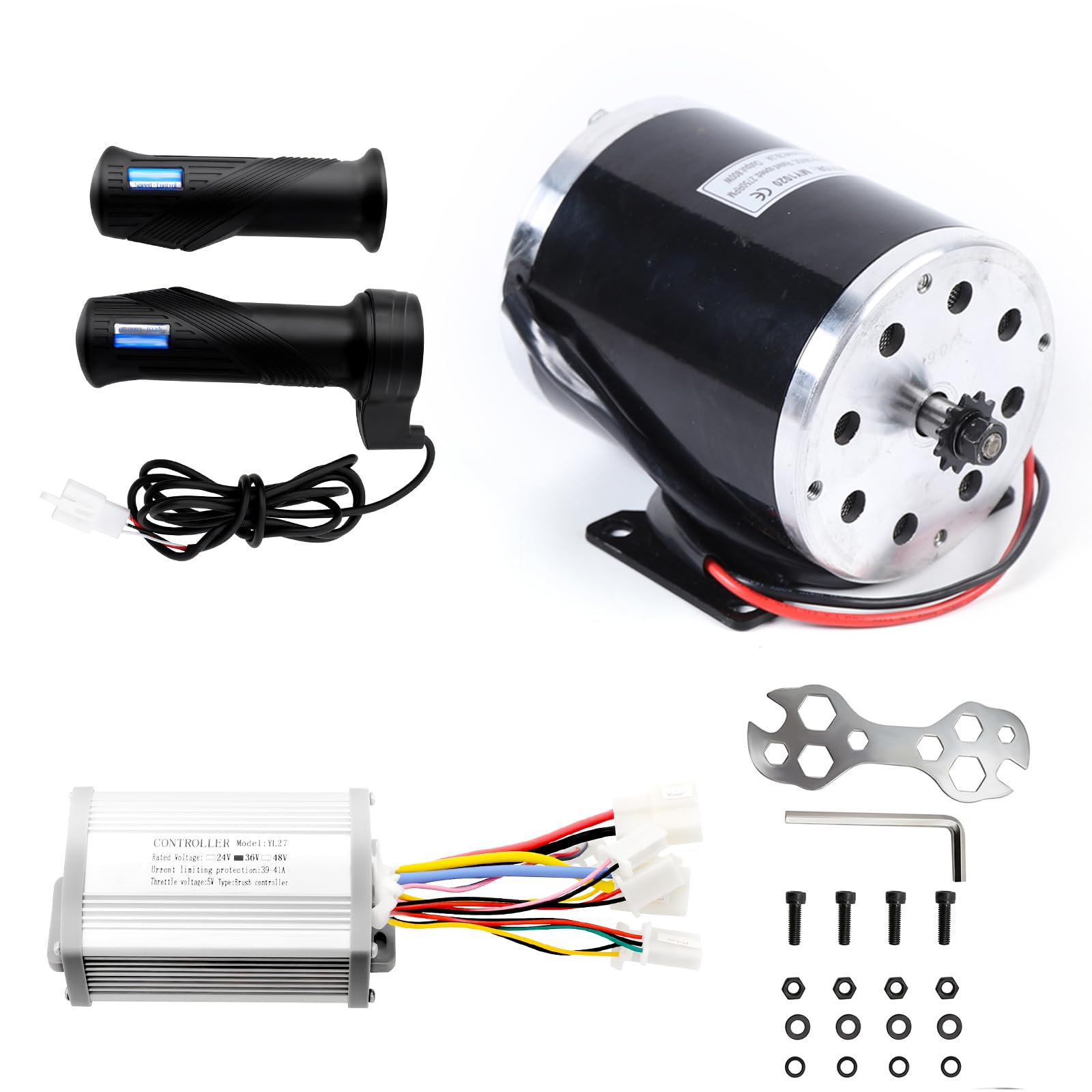 Silnik elektryczny 36 V, 800 W, elektryczny zestaw silnika bezszczotkowego z kontrolerem i uchwytem gazowym, zestaw silnika elektrycznego DC do skuterów elektrycznych, motocykli Dirt Bike, gokartów
