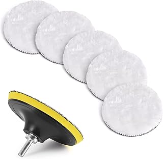 KASTWAVE 7 Pcs 5 Inch Polishing Buffing Wheel for Drill Wool Pads