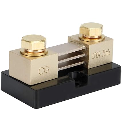 CG 500A 75mV Electrical Ammeter DC Current Shunt Resistor Kit,Metal Ampere Current Shunt,Copper DC Shunt Resistance Resistor Kit