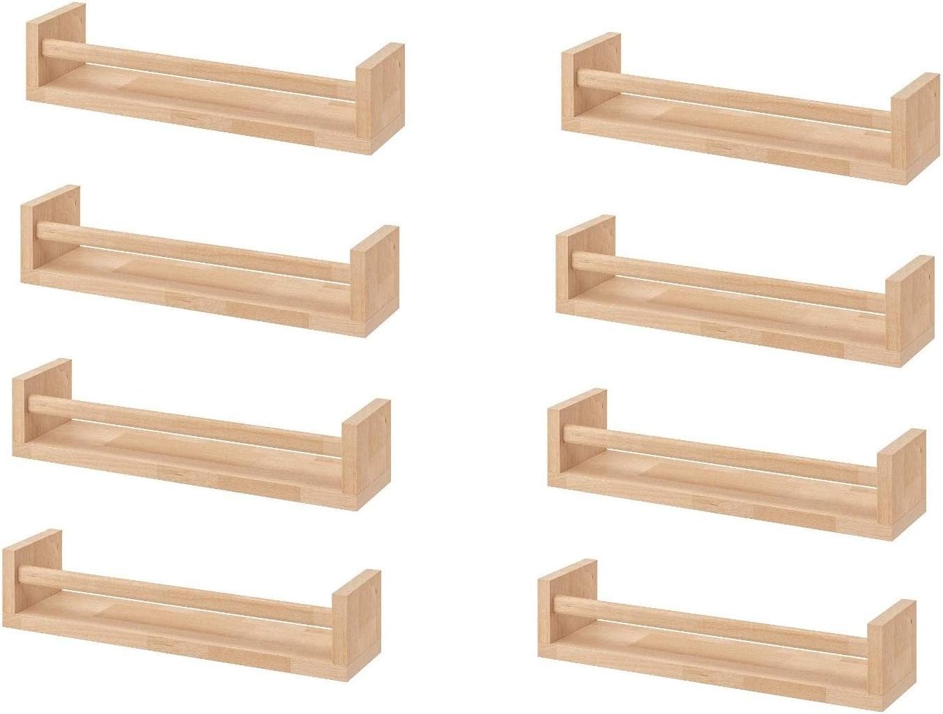 Wooden Spice Rack & Nursery Book Holder – 40 cm Natural Birch Storage Organizer for Kitchen, Bathroom & Kids' Room – Wall-Mounted Shelf for Spices, Books & Accessories — image 1