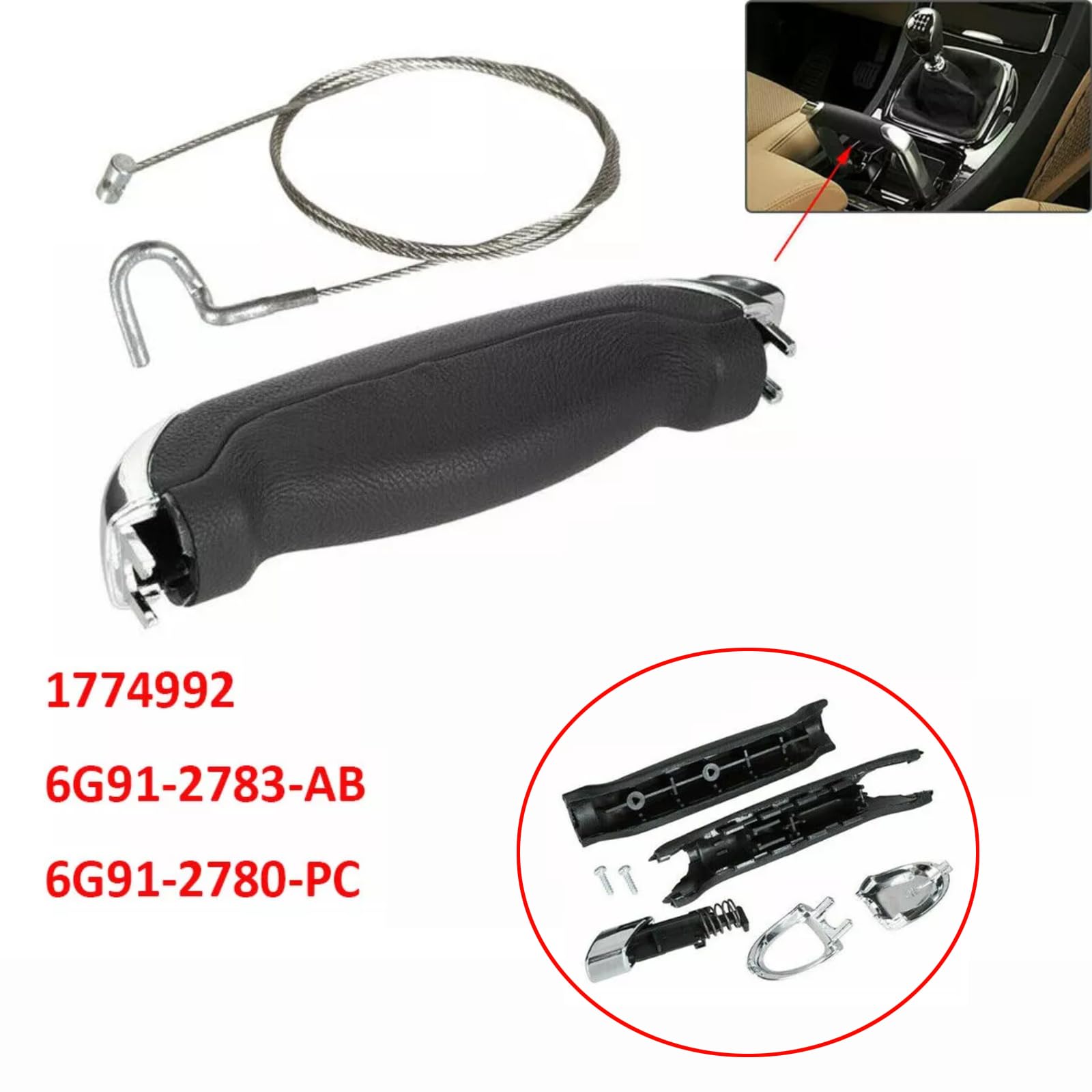 Juego de cables de freno de mano para Ford Galaxy S-MAX 2006-2015 1774992 6G91-2783-AB 6G91-2780-PC