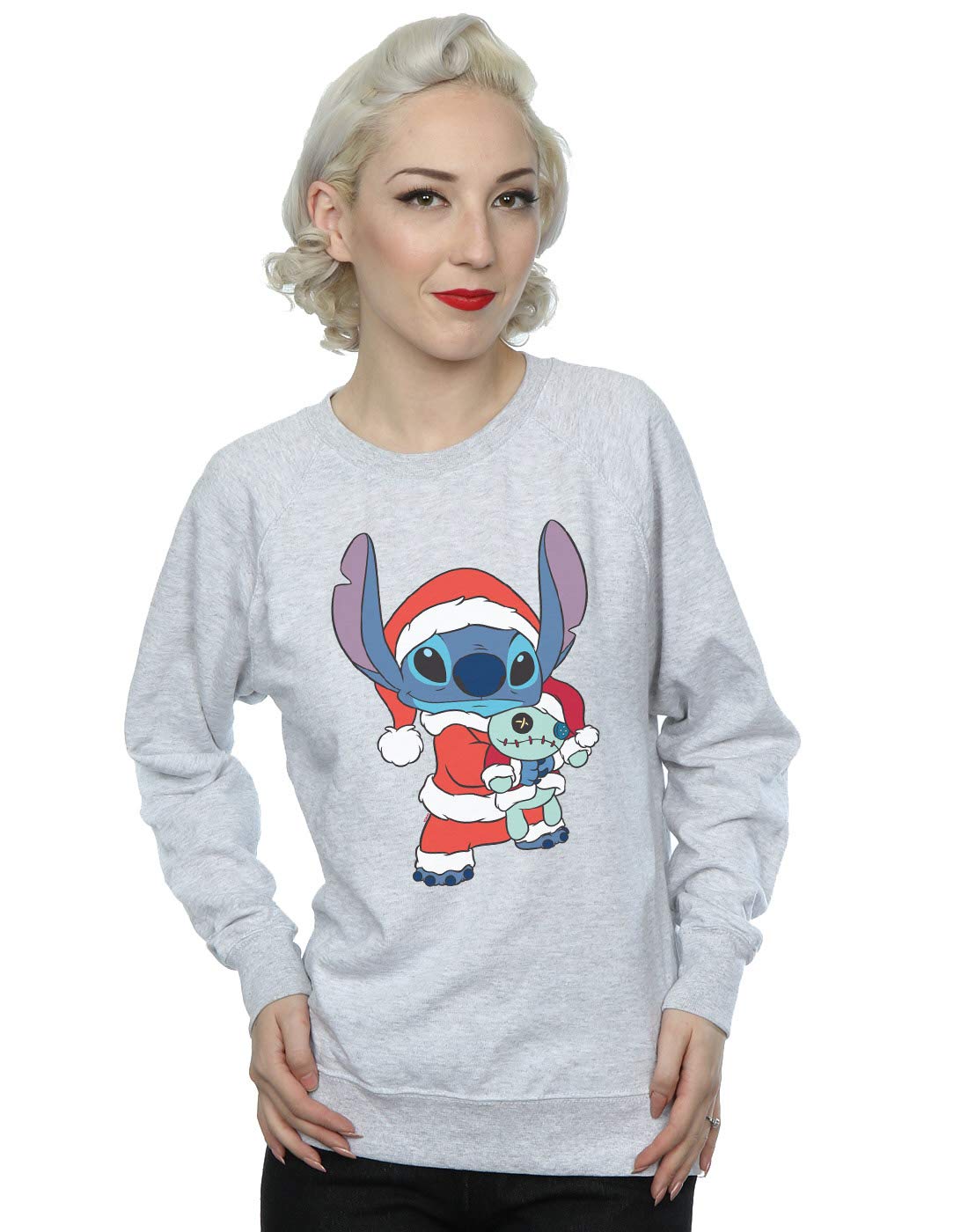 Official Licensed Disney Lilo And Stitch Stitch Christmas Women’s Sweatshirt - Festive Graphic, Soft Fleece UK - Available in Multiple UK Sizes - Machine Washable - Officially Licensed - Unisex