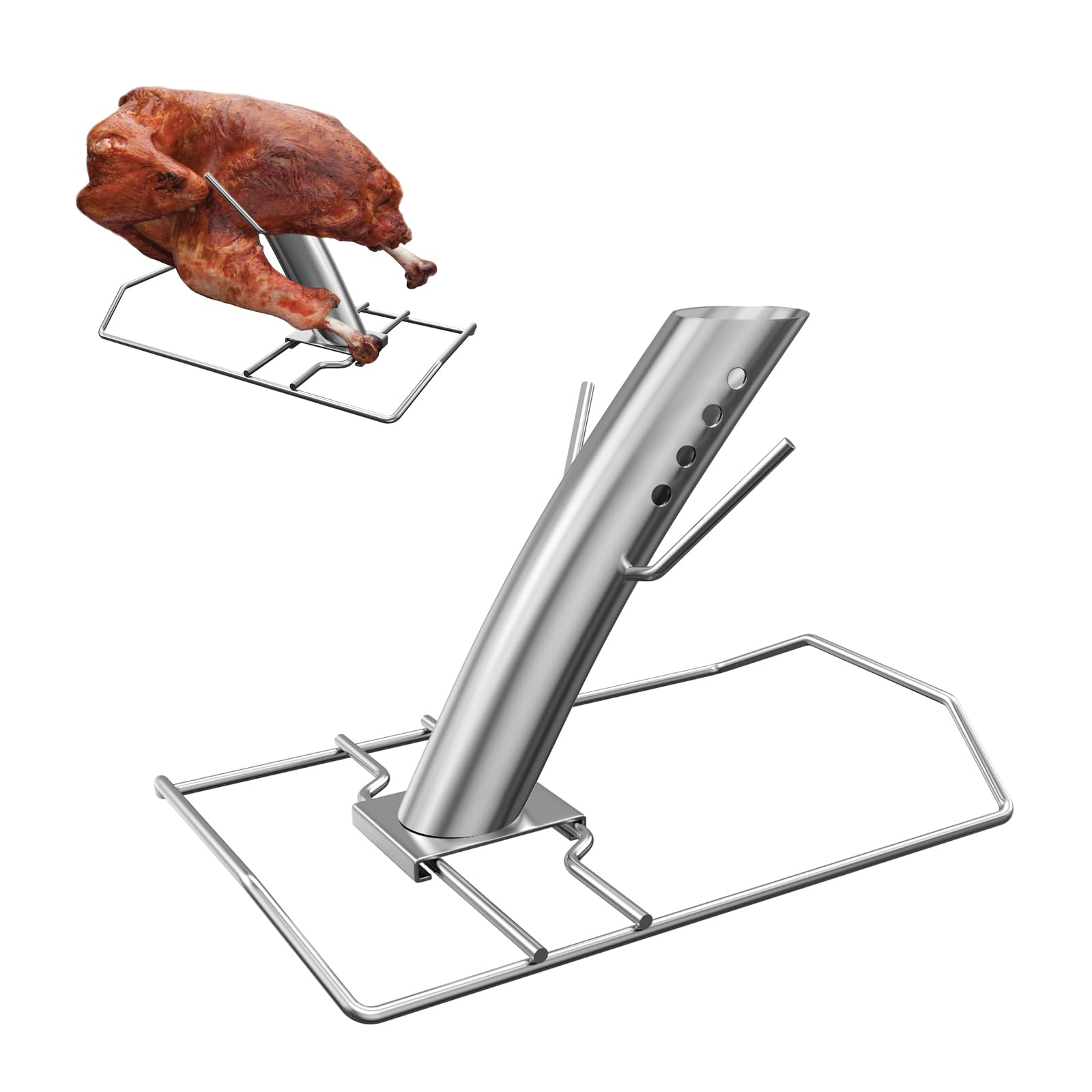 Photo 1 of Universal Infusion Turkey Roaster Can, Replacement for Charcoal Companion CC6302 Parts, Stainless Steel Infusion Turkey Chicken Beer Cannon for Weber, Big Green Egg Accessories