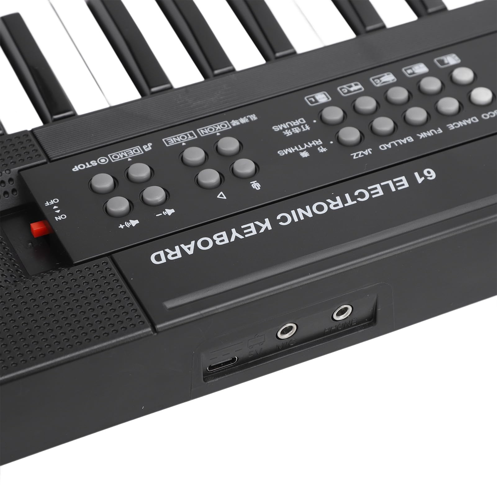 CHICIRIS 61-klawiszowa Klawiatura Elektroniczna, Przenośna Klawiatura Fortepianowa z 8 Brzmieniami Instrumentów 6 Utworów Demonstracyjnych 5 Rytmów, Edukacyjna Zabawka Muzyczna dla Dzieci