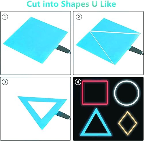 Miniatura 2 de Panel LED flexible, hoja de panel electroluminiscente, cinta EL cortable, suave para máscara de ojos, cosplay, decoración de fiesta,