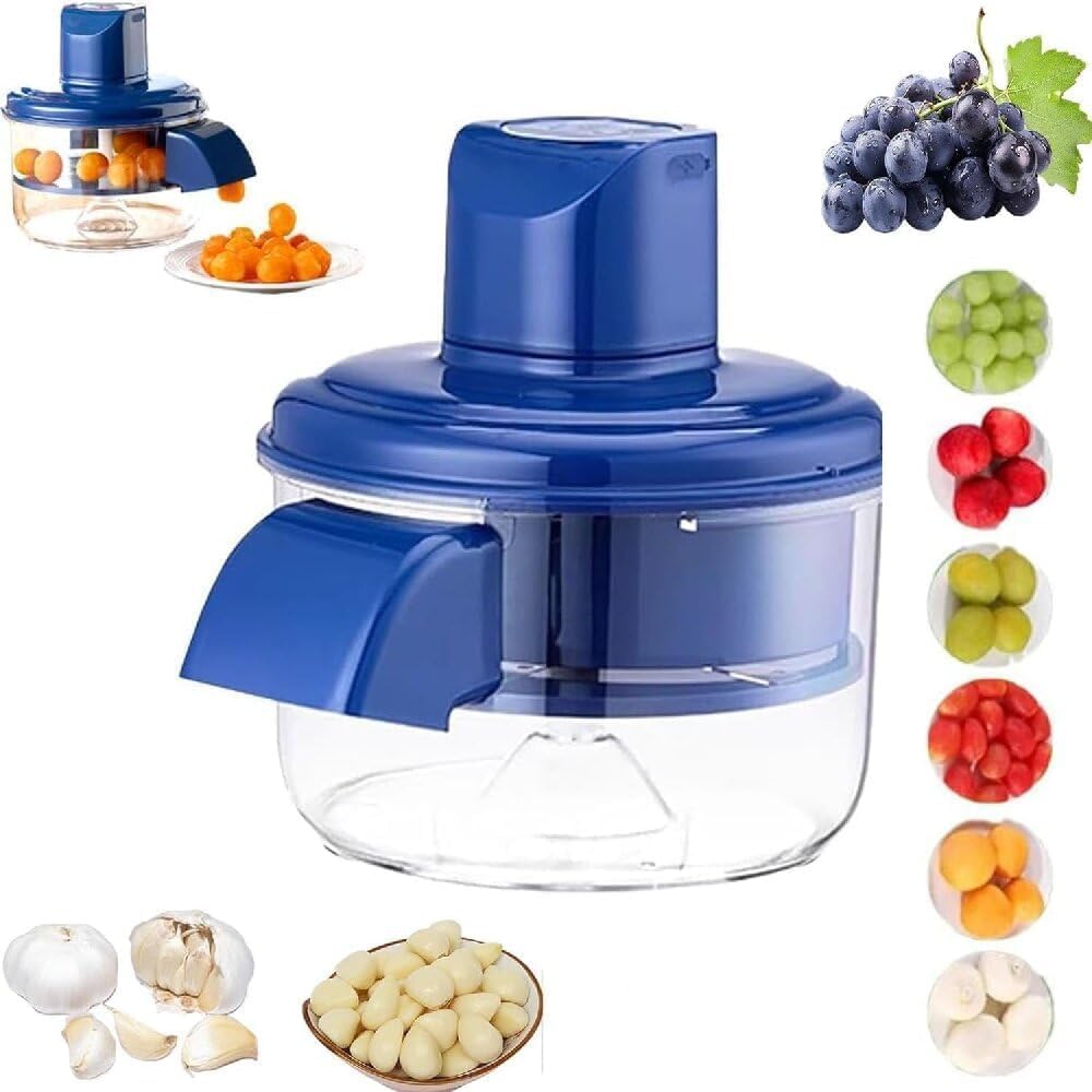 Automatic Fruit and Vegetable Peeler Machine – Electric Grape, Garlic & Cherry Tomato Peeler, Peel Fruit Machine for Kitchen, Rechargeable Wireless, Easy Clean (Blue)