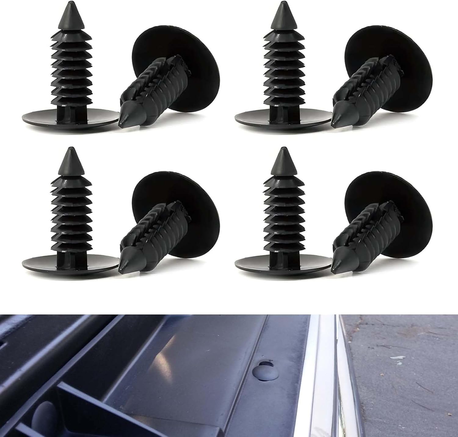 8PCS Bumper Plugs Front License Plate Holes Cover Clips, Bumper Shield Fender Liner Push-in Retainer Clips, Compatible with 6-7mm Hole, Universal for Most Cars (Black)