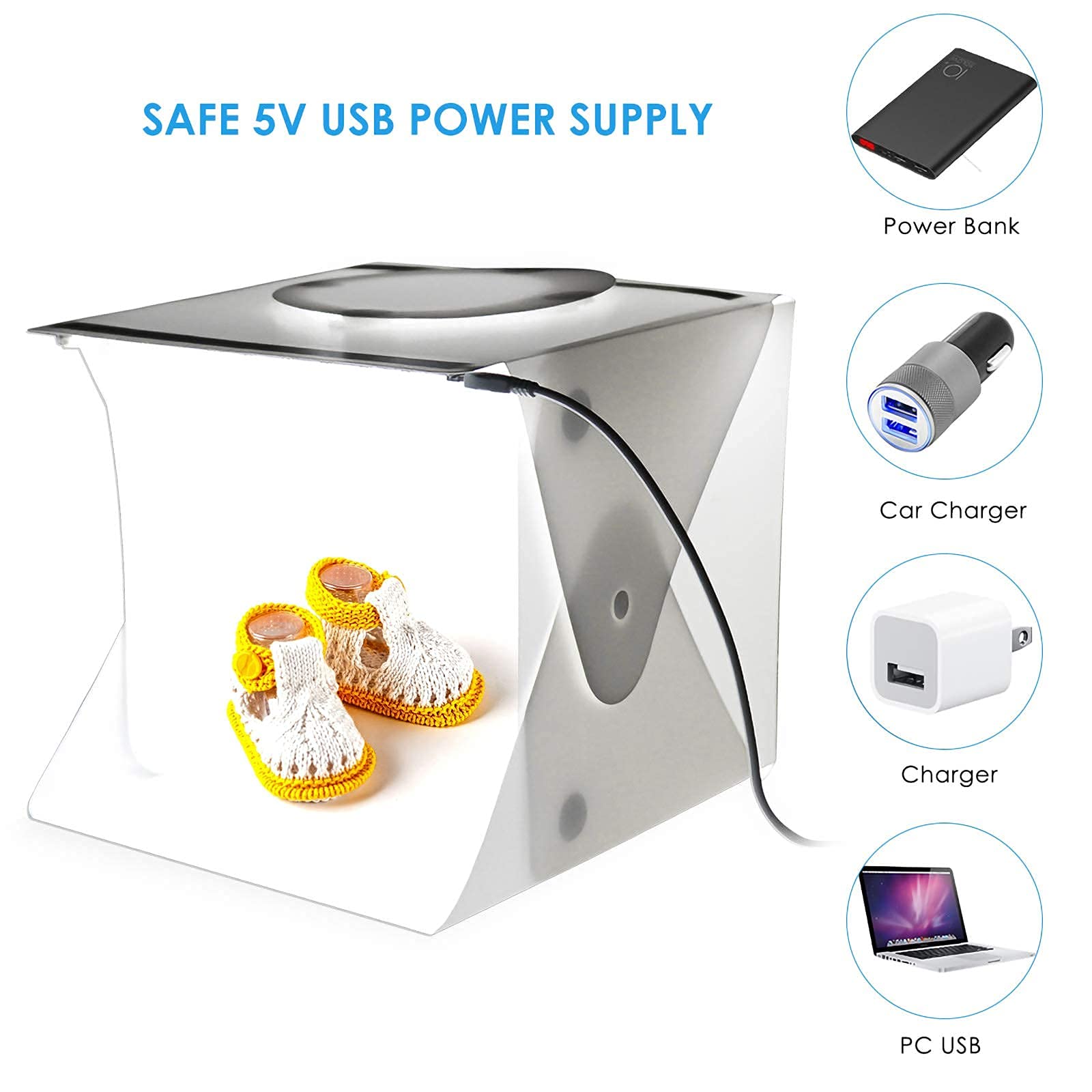 Scatola Luminosa Rehomy Per Foto - Studio Fotografico Portatile Con LED E 6 Sfondi - Foto 9