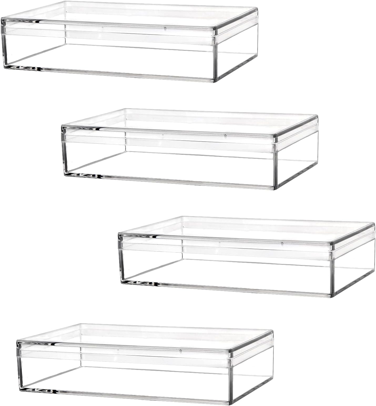 Clear Hinged Plastic Trading Card Storage Box 3 1/2" L x 2