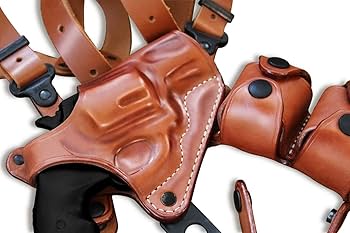 WHS ハードフォードWESTERN SHOULDER STOCK Amazon.com: 高級皮革垂直肩皮套系統,帶雙速裝載袋,適用於S&W N