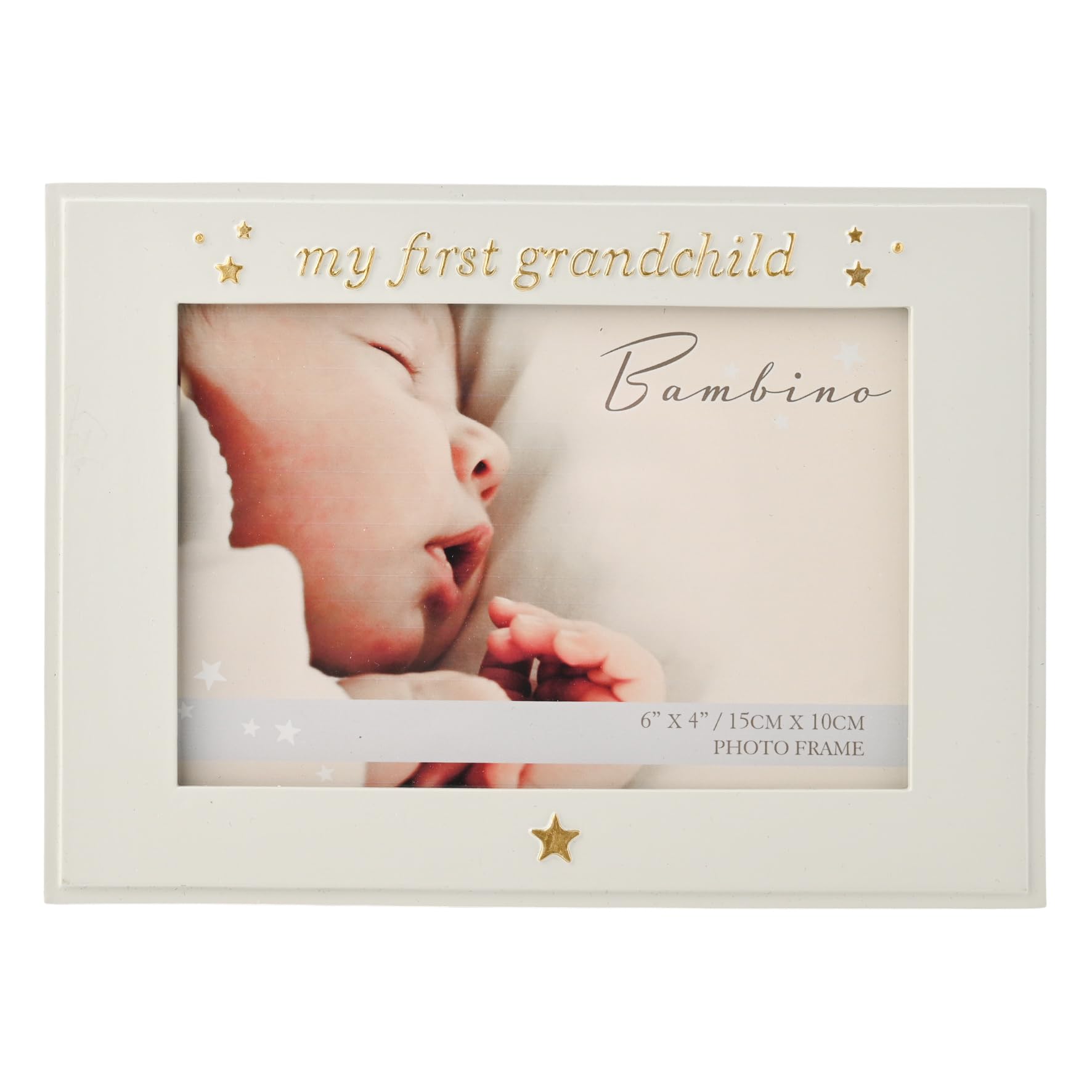 Bambino by Juliana Blue Rectangular Horizontal Picture Photo Frame 6" x 4" | My First Grandchild'. Gift and Display Frame Celebrating New Born Babies, Christening & Baby Shower