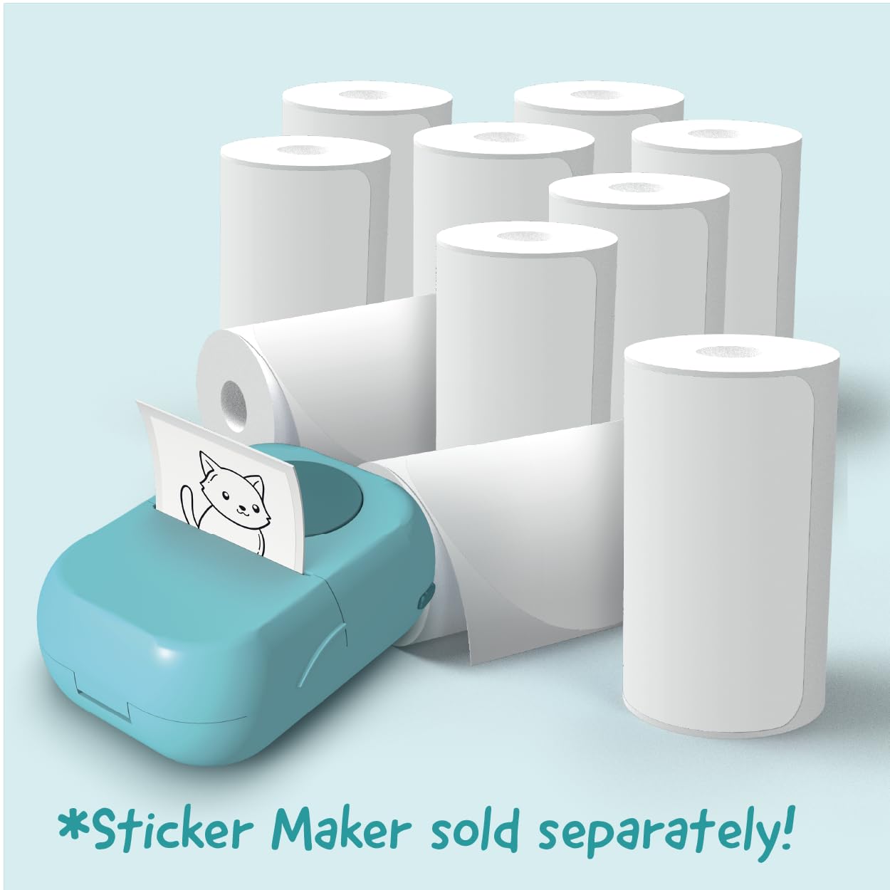 Hello Blink Sticker Maker Nachfüllpack - 10 Rollen - 5 Rund, 5 Quadratisch - Macht 400 benutzerdefinierte Aufkleber - Kompatibel mit Hello Blink Drucker (separat erhältlich) - Spaß für Kinder ab 8