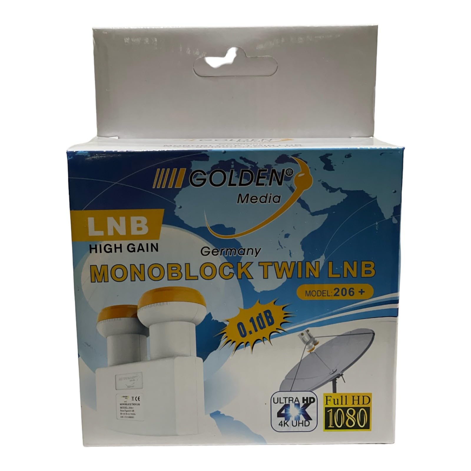 LNB Monobloc Twin 0,1 DB Golden Media Full HD 3D Ready
