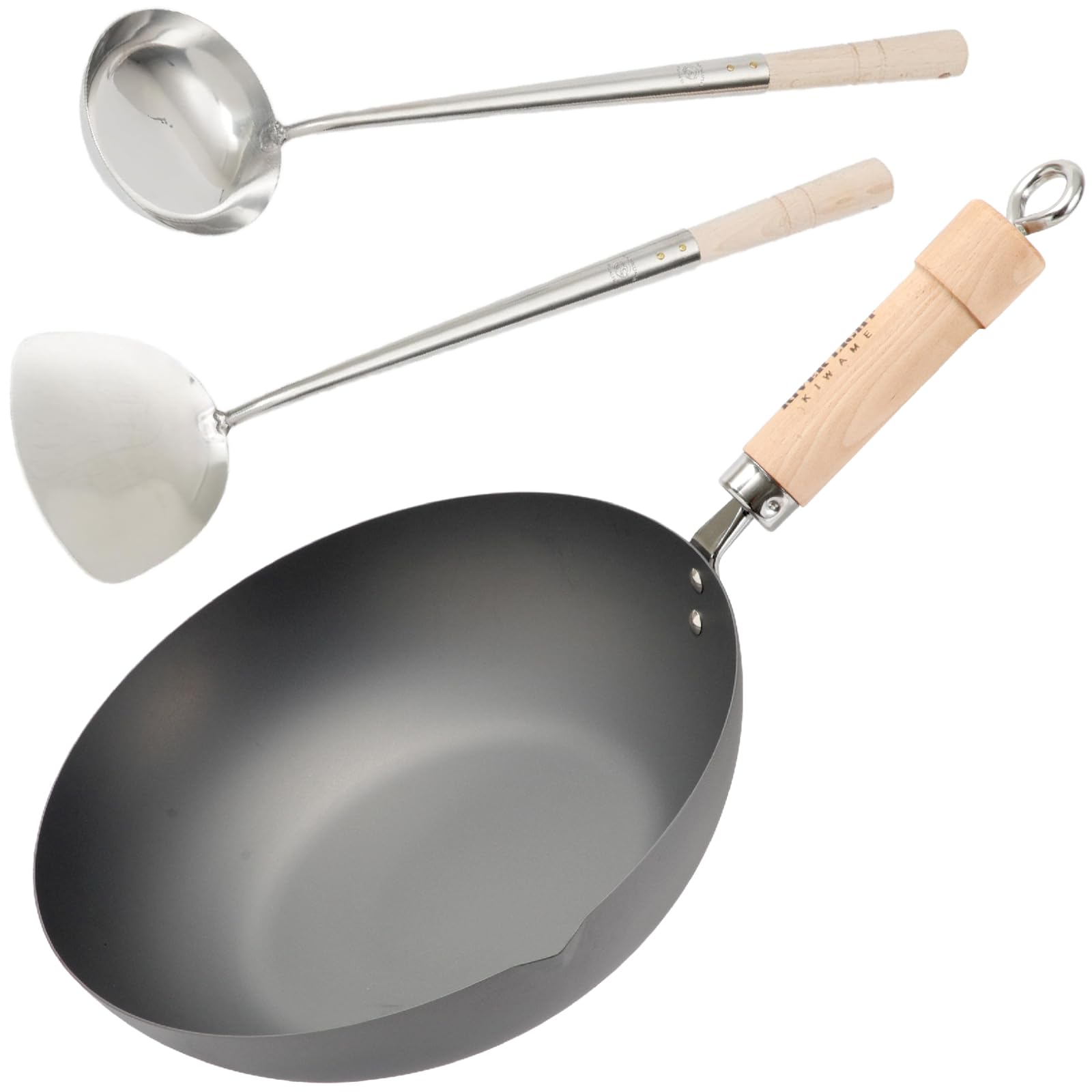 Amazon.co.jp: 鉄 フライパン リバーライト 極JAPAN 炒め鍋 中華ヘラ