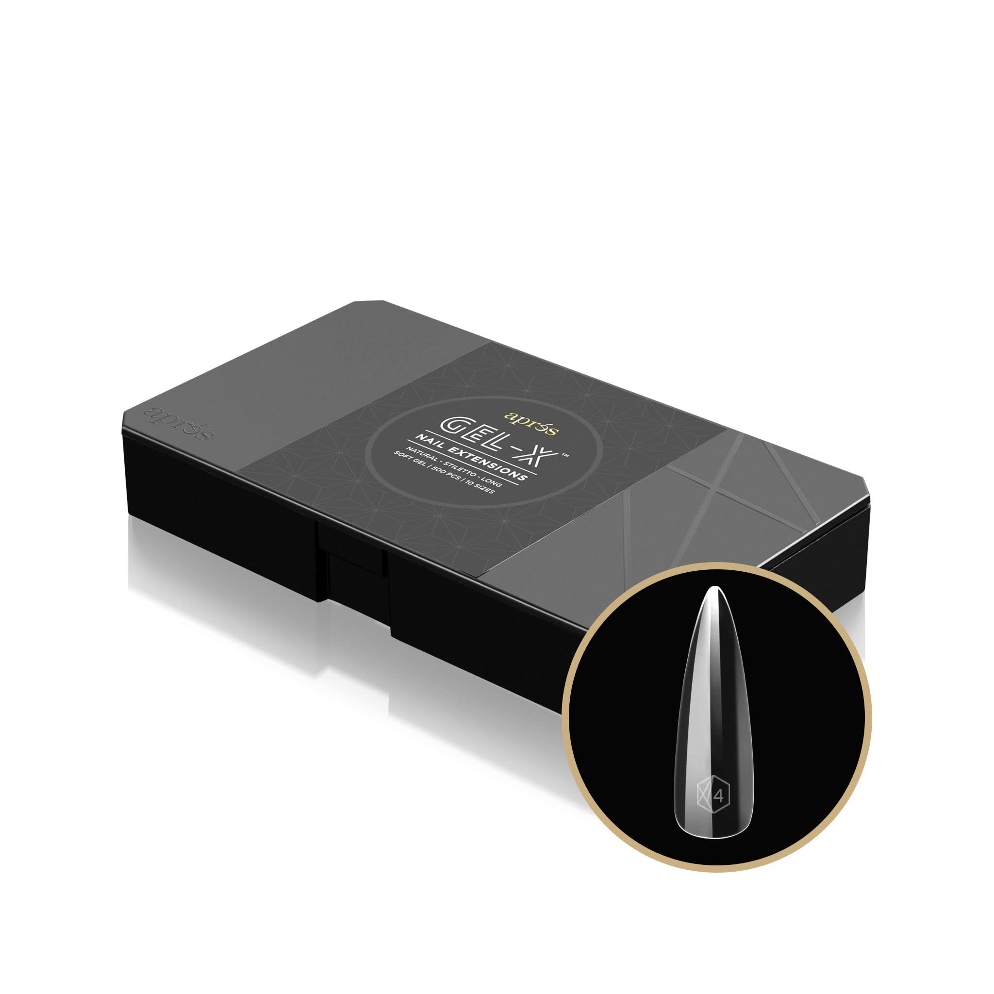 APRÉS "NEW 2019" Gel-X Tips Set (Natural Stiletto Long)