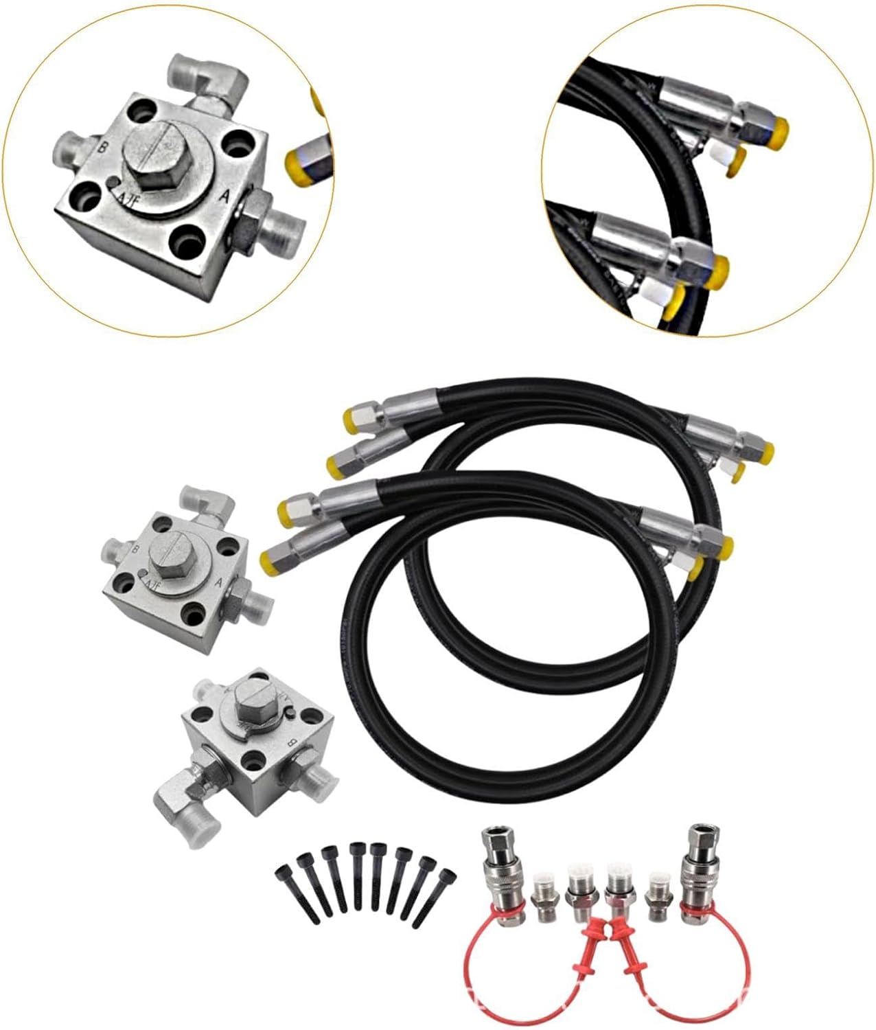 predolo Mini Diverter Valves Kit Supplies Practical with Hydraulic Hoses