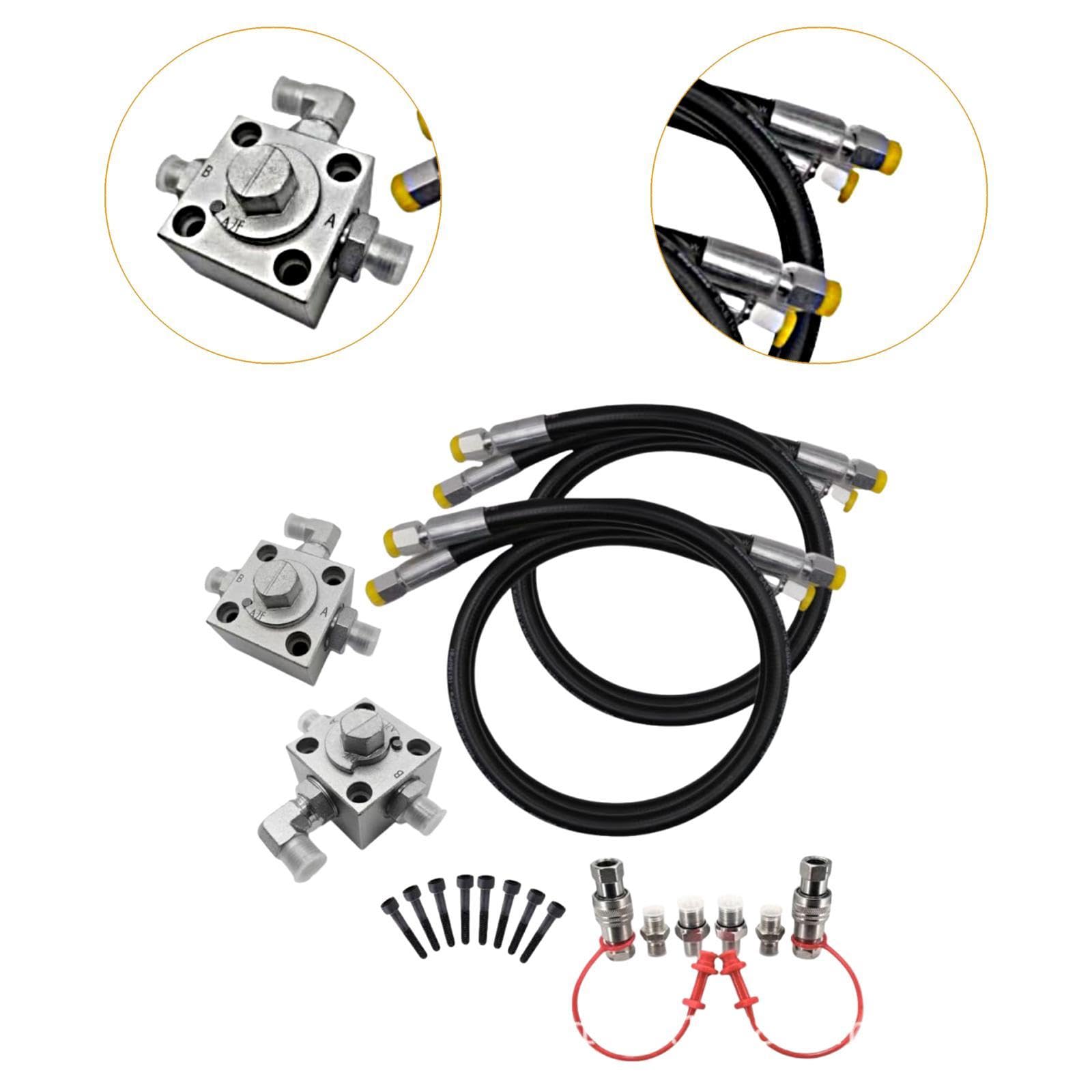 1 kit de mini vannes de dérivation 3 voies valve hydraulique connecteur rapide tuyau pièces pièces stable fonction hydraulique réduit temps d'arrêt adapté pour