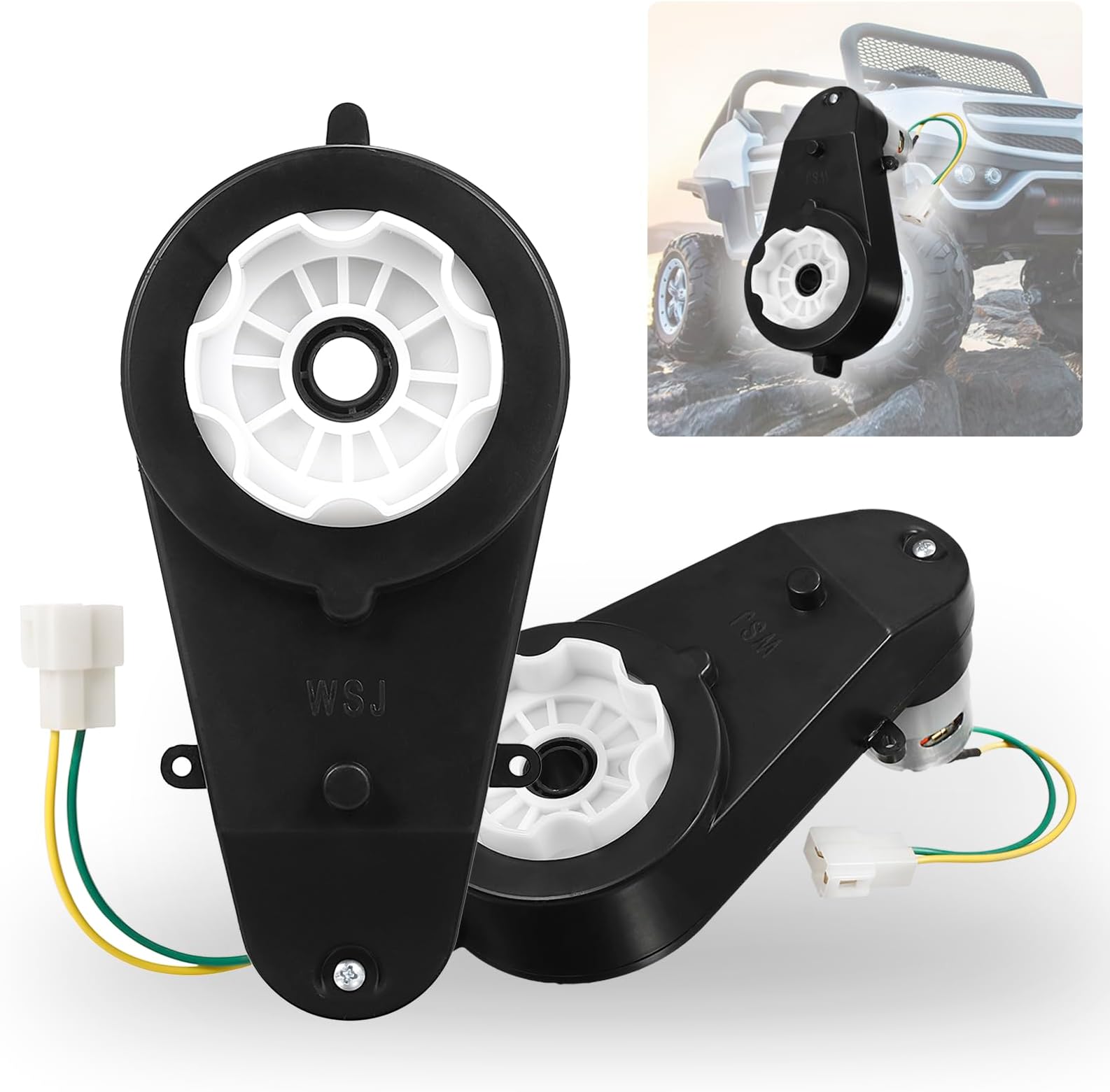 venshun 12V 40000RPM Gearbox Motor Kids Ride On Car 2Pcs Electric Motor Gearbox Motorcycles Jeep High Speed RS550 Drive Engine Match Kids Ride On Toys Car Motors