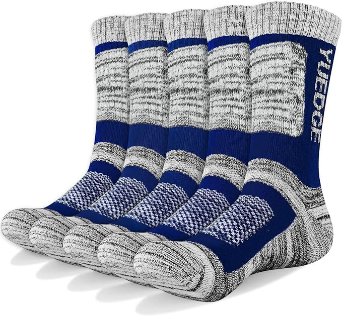 YUEDGE 5 pares de calcetines deportivos transpirables para hombre, cómodos, casuales, de rendimiento, multiabsorción, para entrenamiento, deportes, para caminar, senderismo, escalada, camping