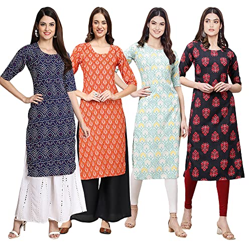 Image of Pinkmint Women's Crepe Floral Regular Kurta