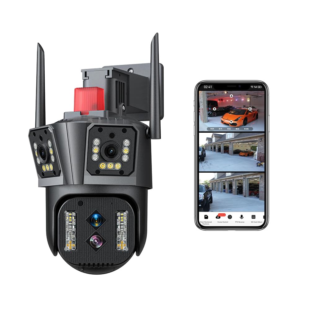 IFITech Wired WiFi 16MP PTZ Security Camera with Ultra-Wide Angle 10X  Optical Zoom WiFi Compatible Ai Auto Tracking, Color Night Vision