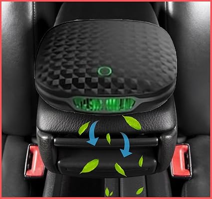 LAVENTA Car Air Purifier, Remove 99.9% of Dust, Smoke, Odors, H13 True HEPA Air Filte, and Harmful Particles, Ideal for Car Office Bedroom, Fresh Plant Fragrance, Type-C Cable (Black)