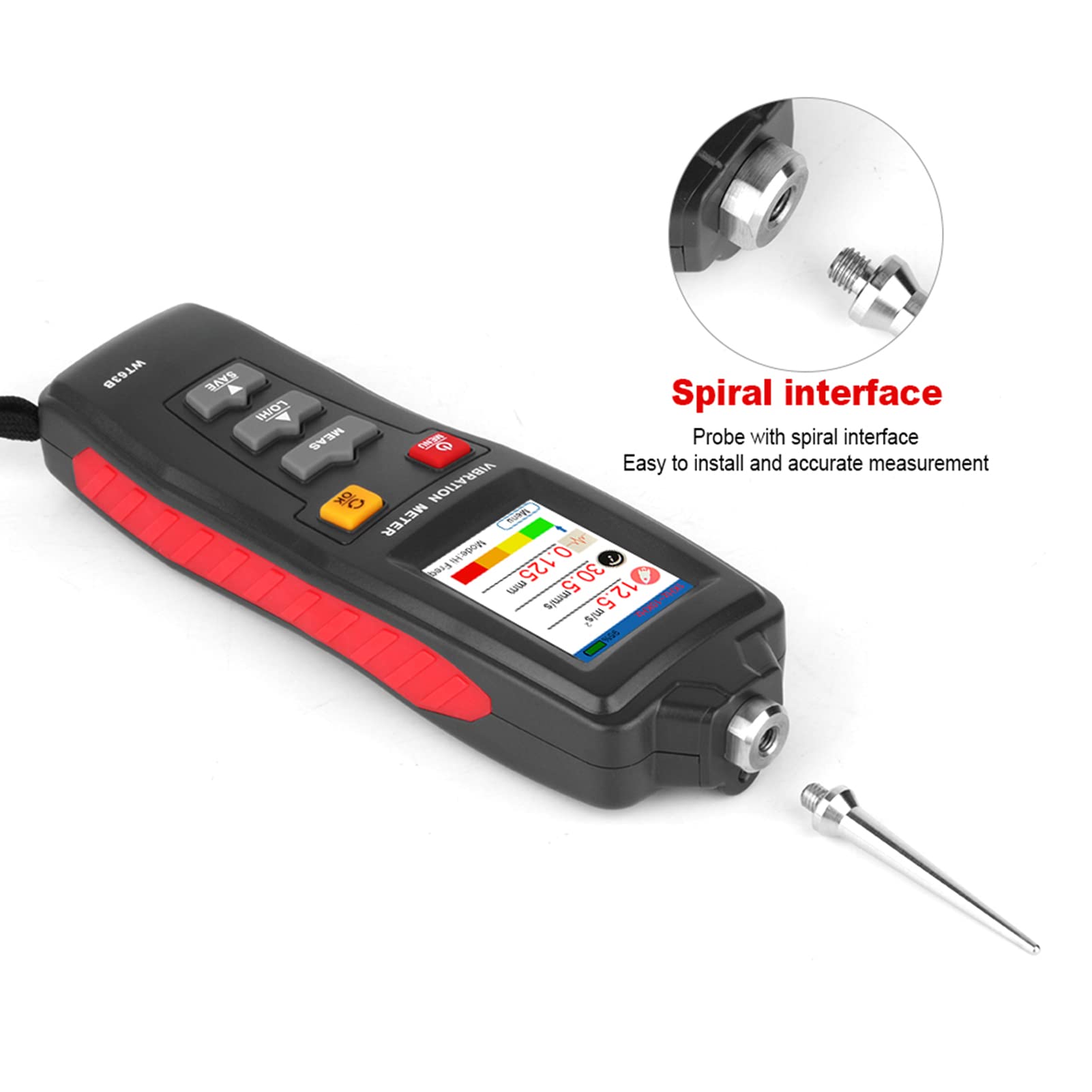 Jadeshay Medidor de Vibración,Digital Vibrómetro Pantalla LCD con Velocidad Aceleracion y Desplazamiento Portáti Analizador de Vibrometro para Industria,Construcción,Automoción y Equipos Electrónicos