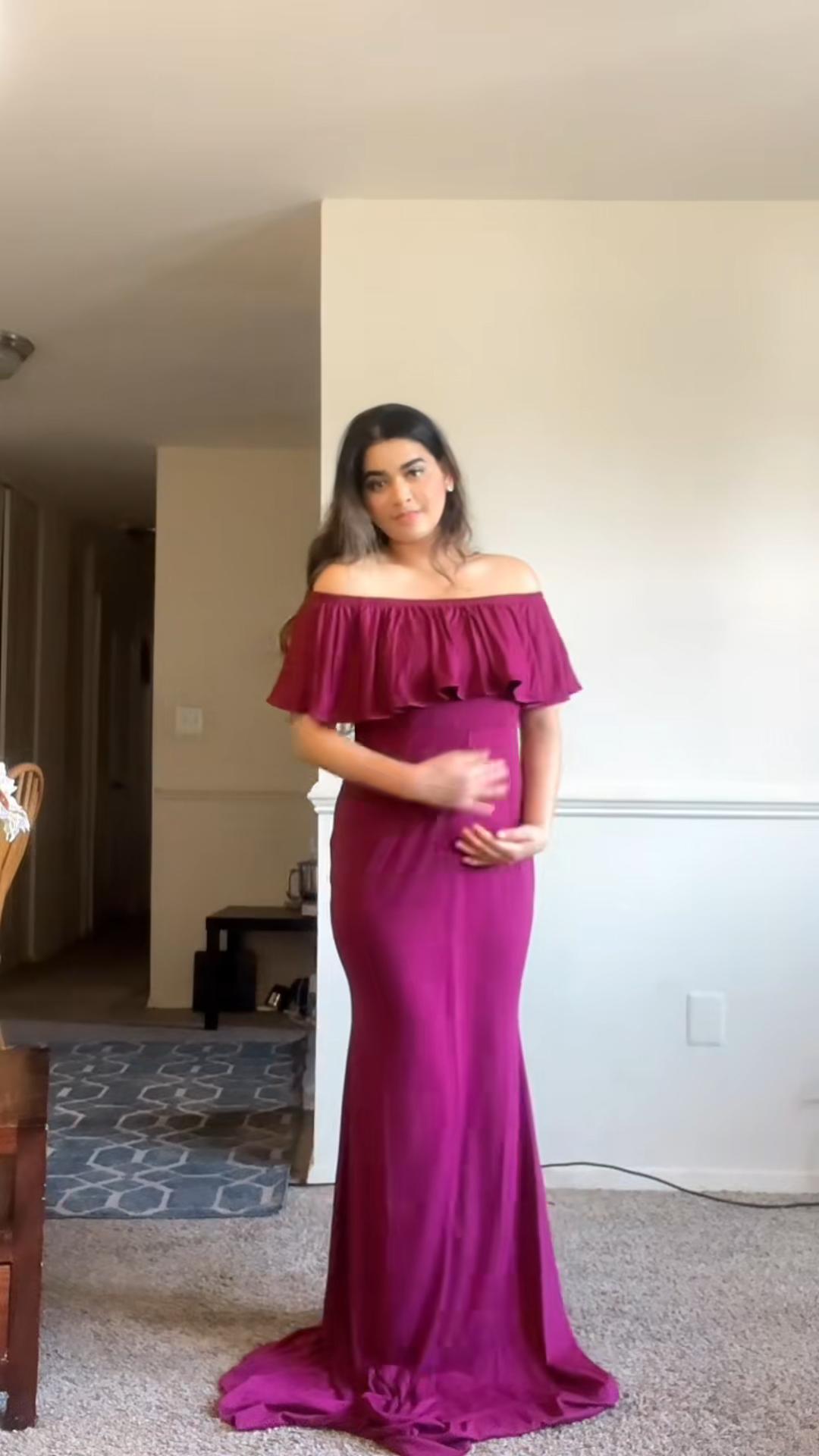 pink off the shoulder dress maternity Simple Pearl Pink Off Shoulder Open Back Plus Size Maternity Dress