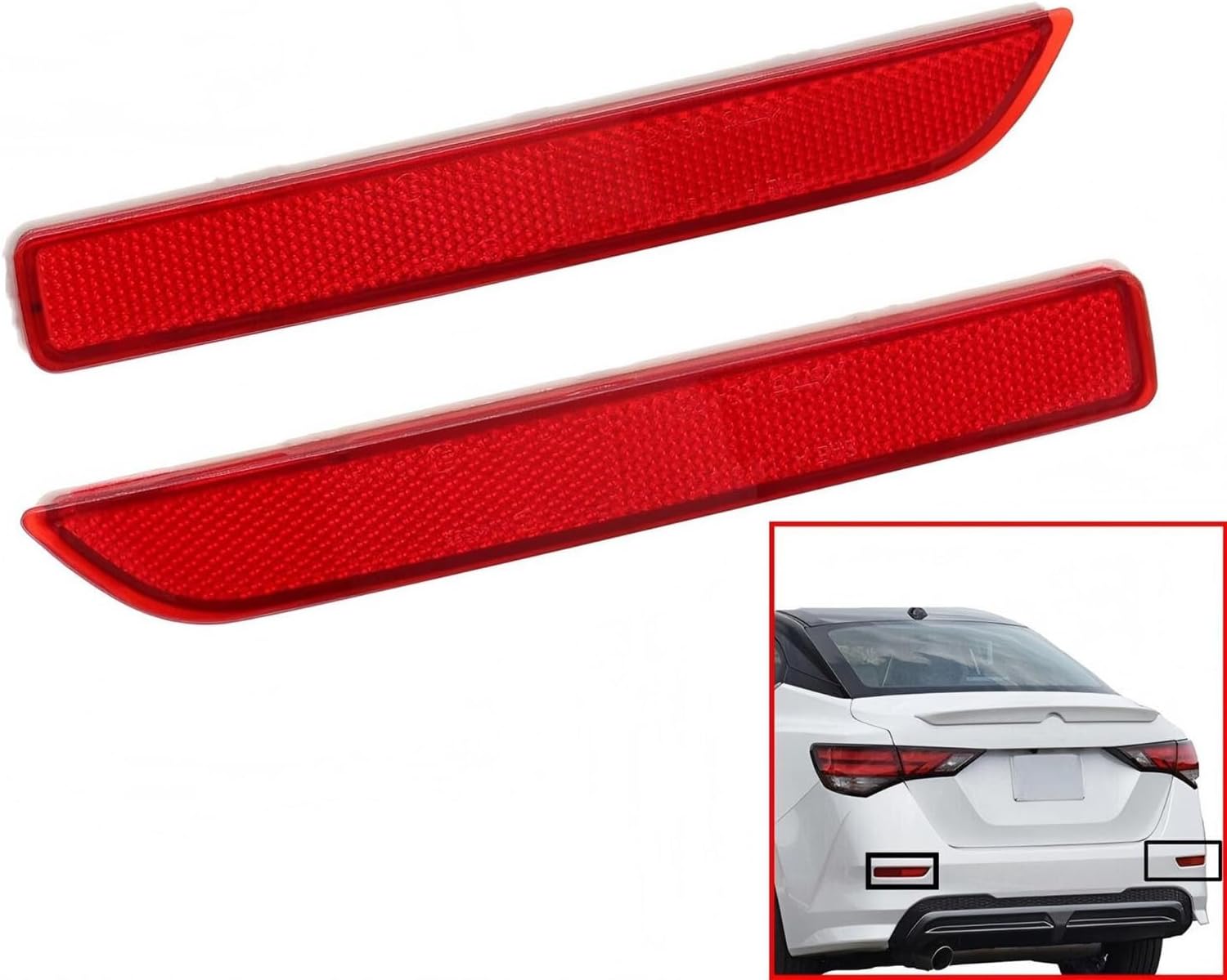 Rear Bumper Reflector Left & Right for 2020 2021 2022 Nissan Sentra Leaf Murano 26560-8990B 26565-8990B
